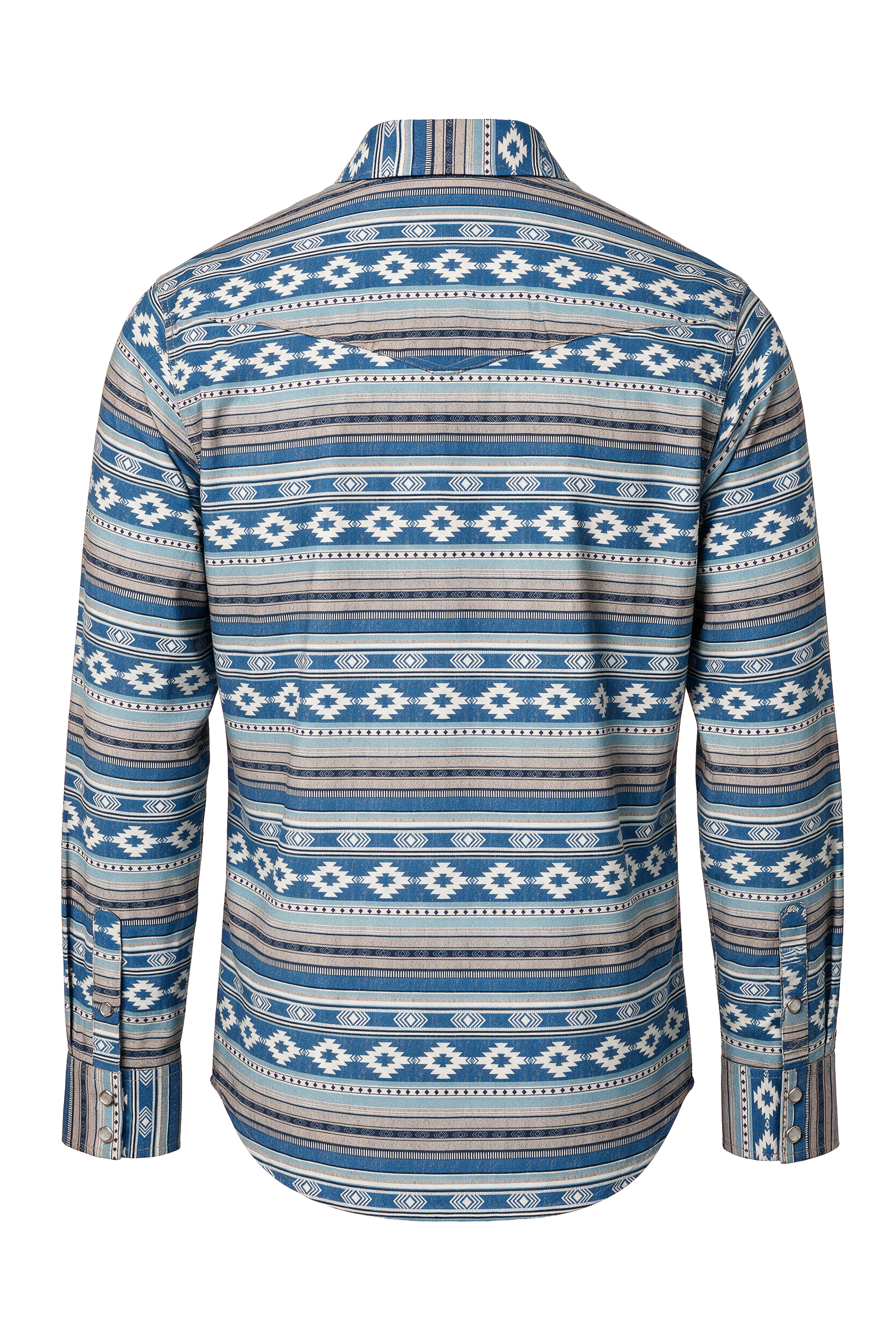 Men's Western Pearl Snap Print Shirt-PS100L-1119