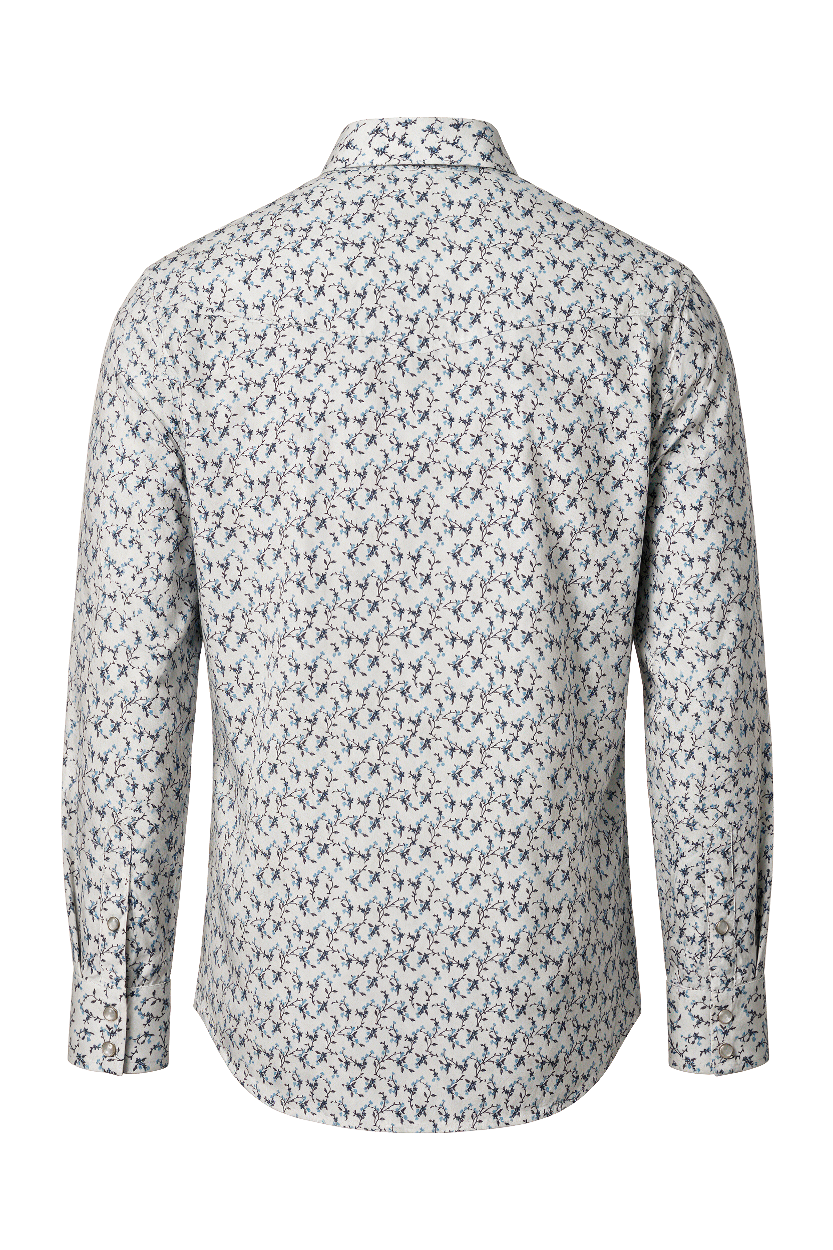 Men's Western Pearl Snap Print Shirt-PS100L-1123