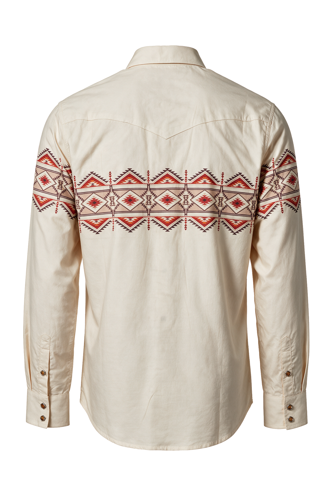 Men's Western Pearl Snap Print Shirt-PS100L-1127