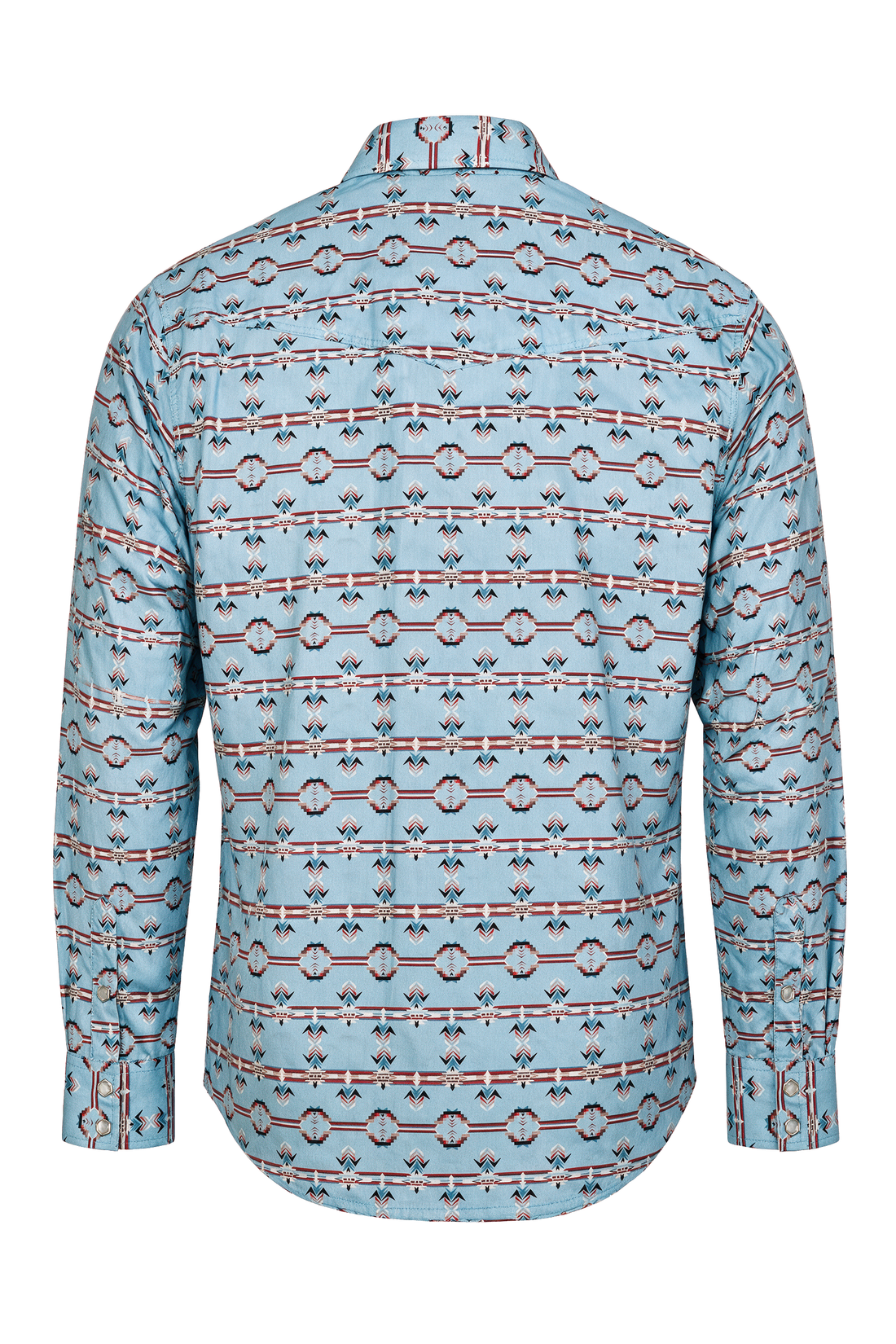 Men's Western Pearl Snap Print Shirt-PS100L-1142