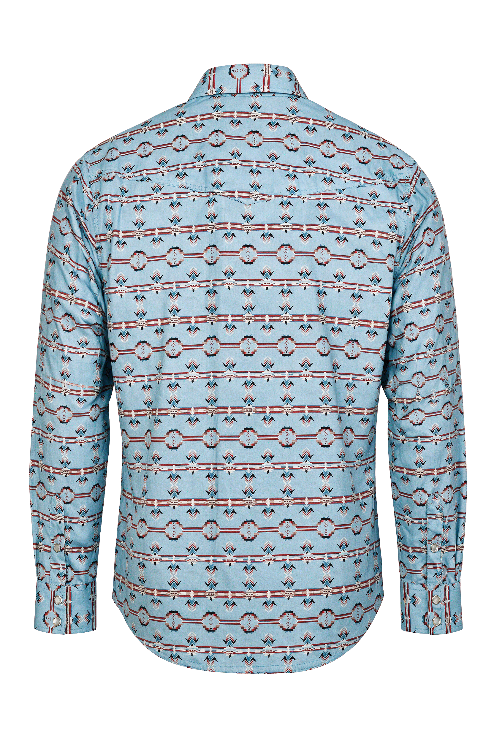 Men's Western Pearl Snap Print Shirt-PS100L-1142