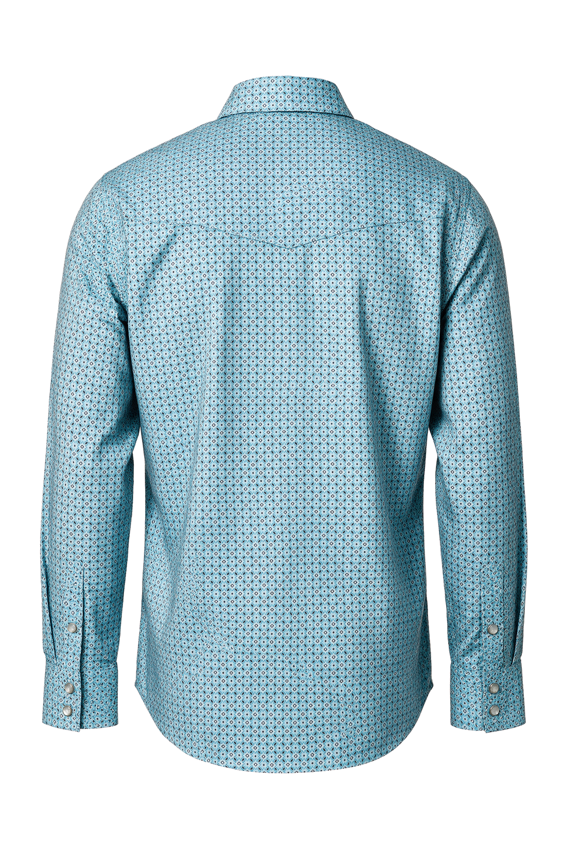 Men's Western Pearl Snap Print Shirt-PS100L-1181