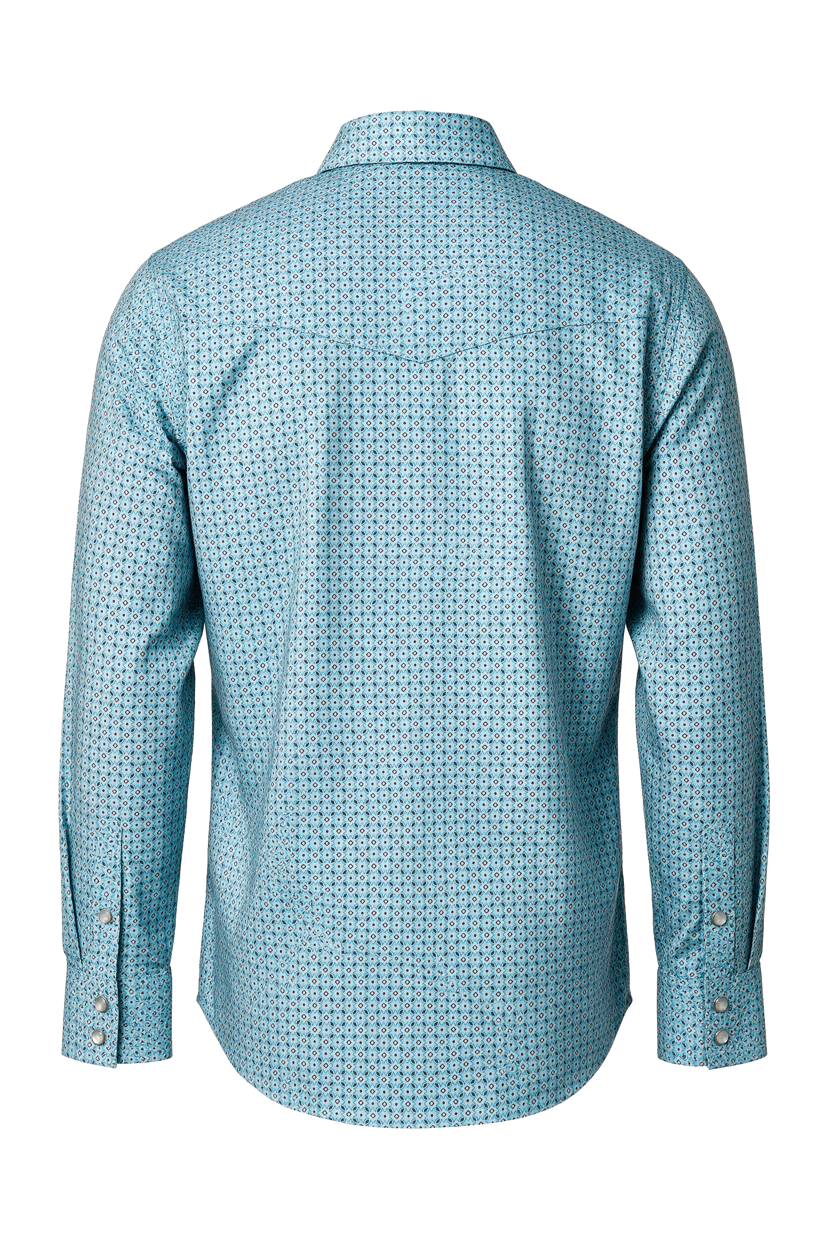 Men's Western Pearl Snap Print Shirt-PS100L-1181