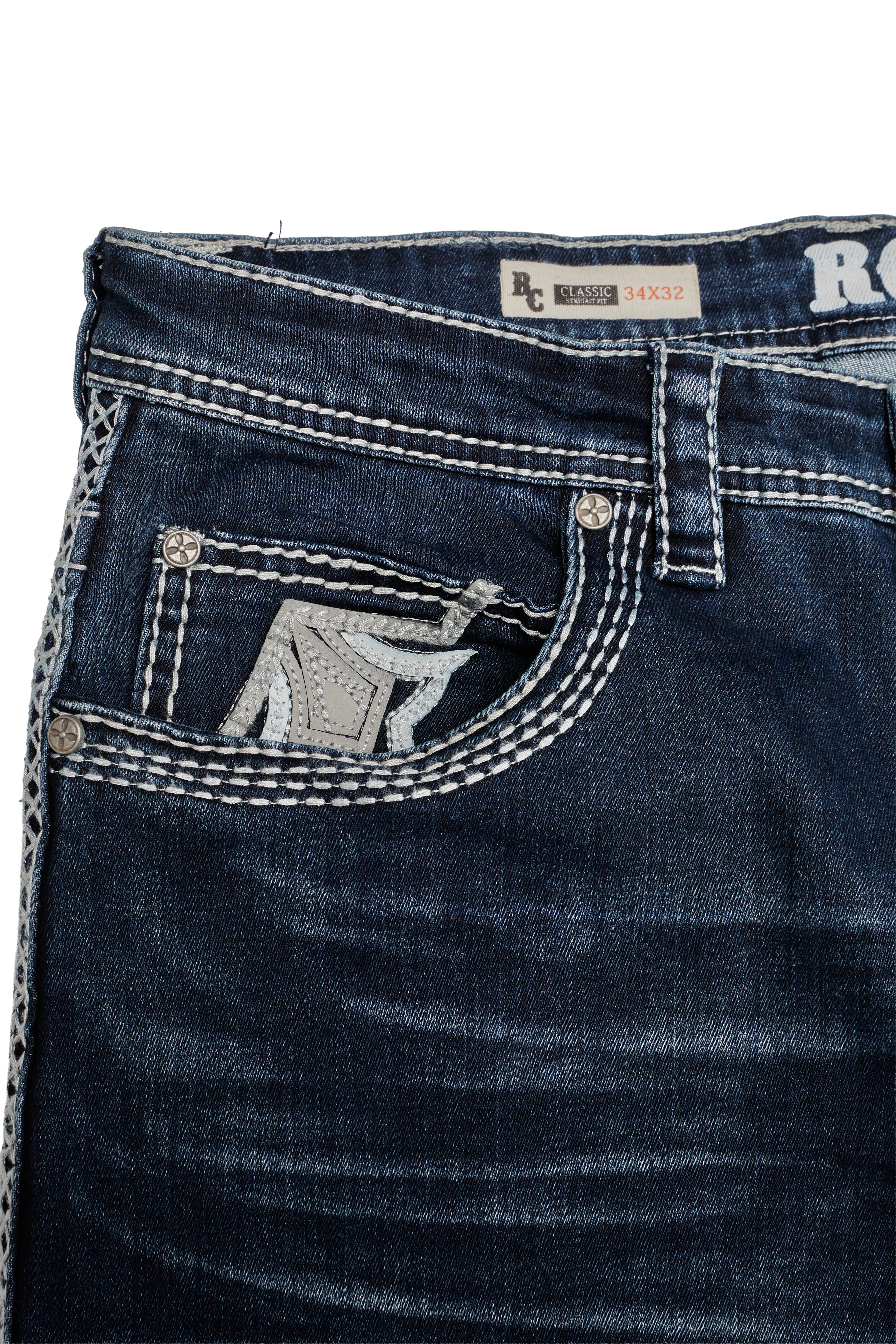 MEN'S COTTON/SPANDEX STRETCH FANCY SLIM STRAIGHT JEANS-RP500-506