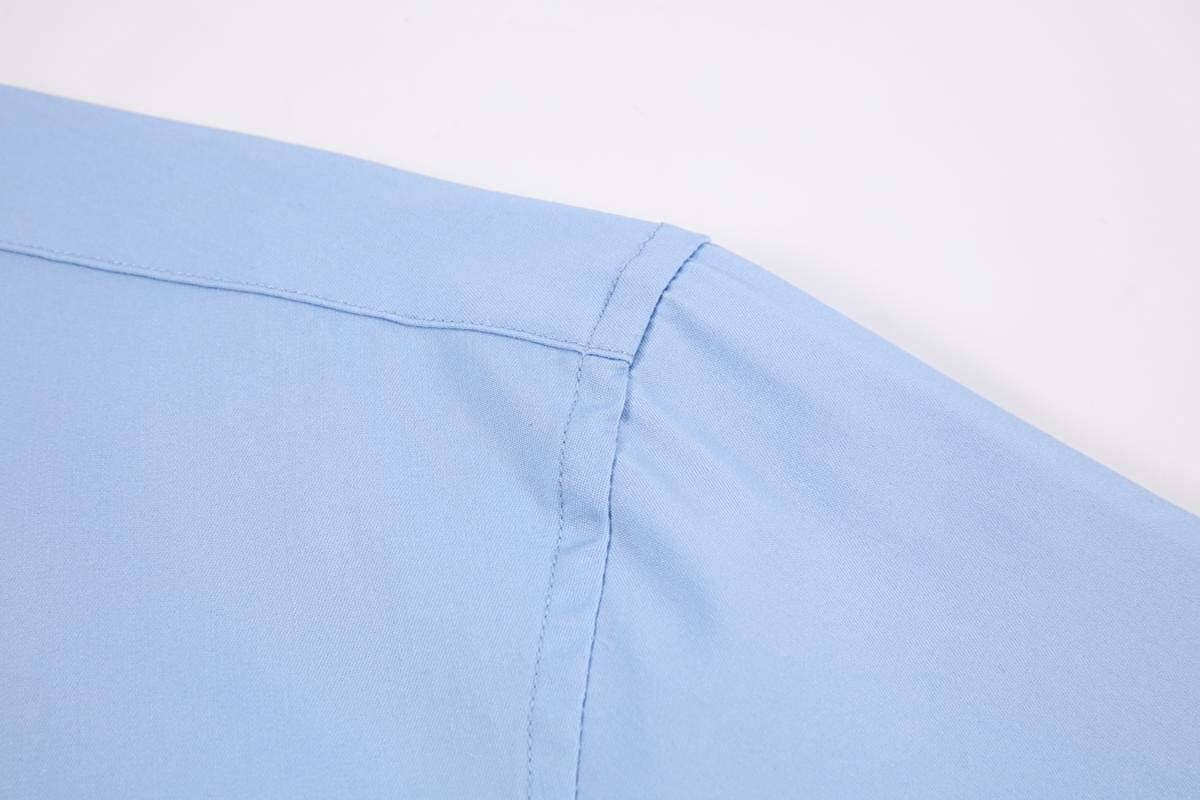 Calvetti Mens Dress Shirts Wrinkle Free Regular Long Sleeve Shirts-LIGHT BLUE - Rodeo Clothing wholesale 