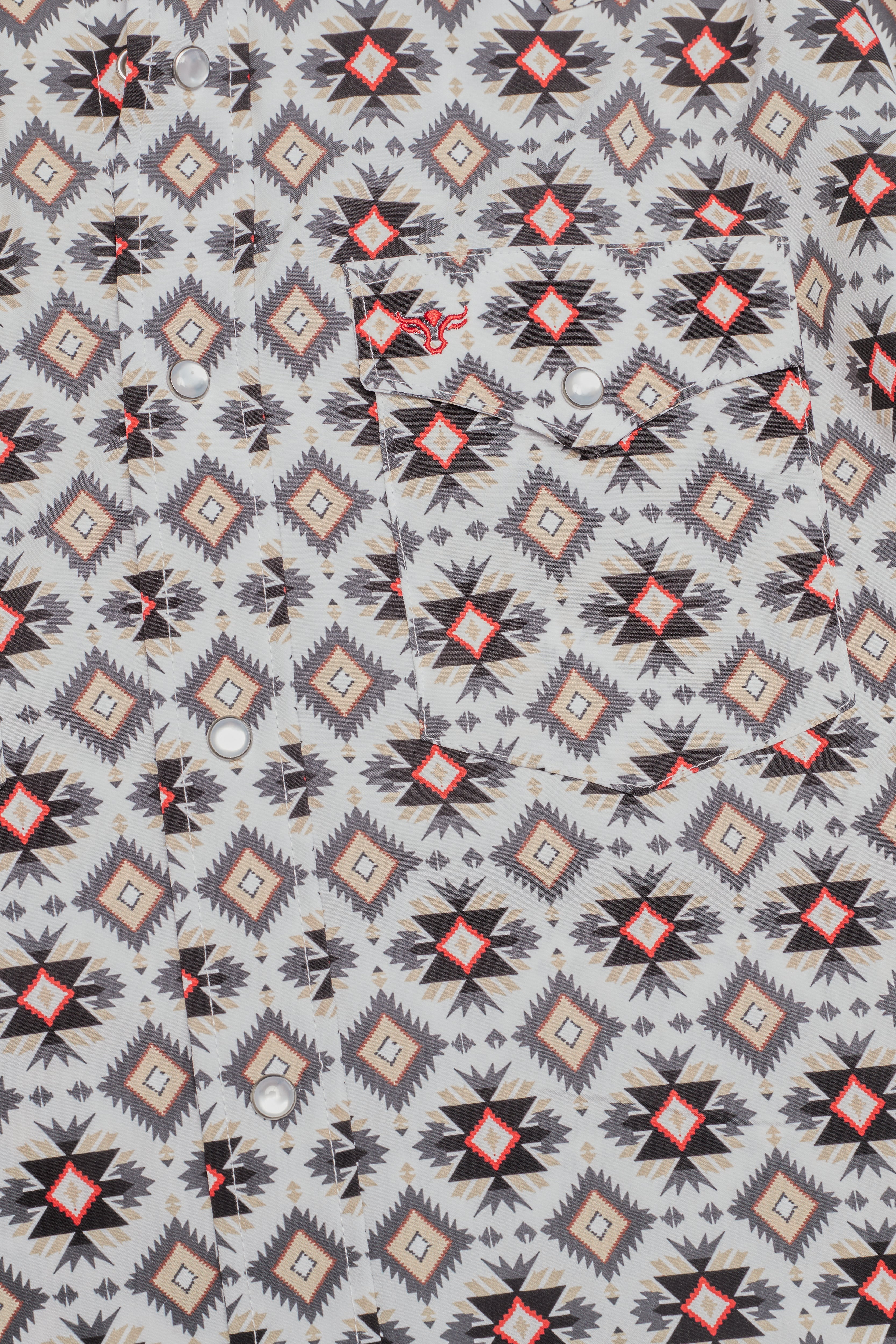 Men's Western Pearl Snap Aztec Print Shirt-MPS110L-1119