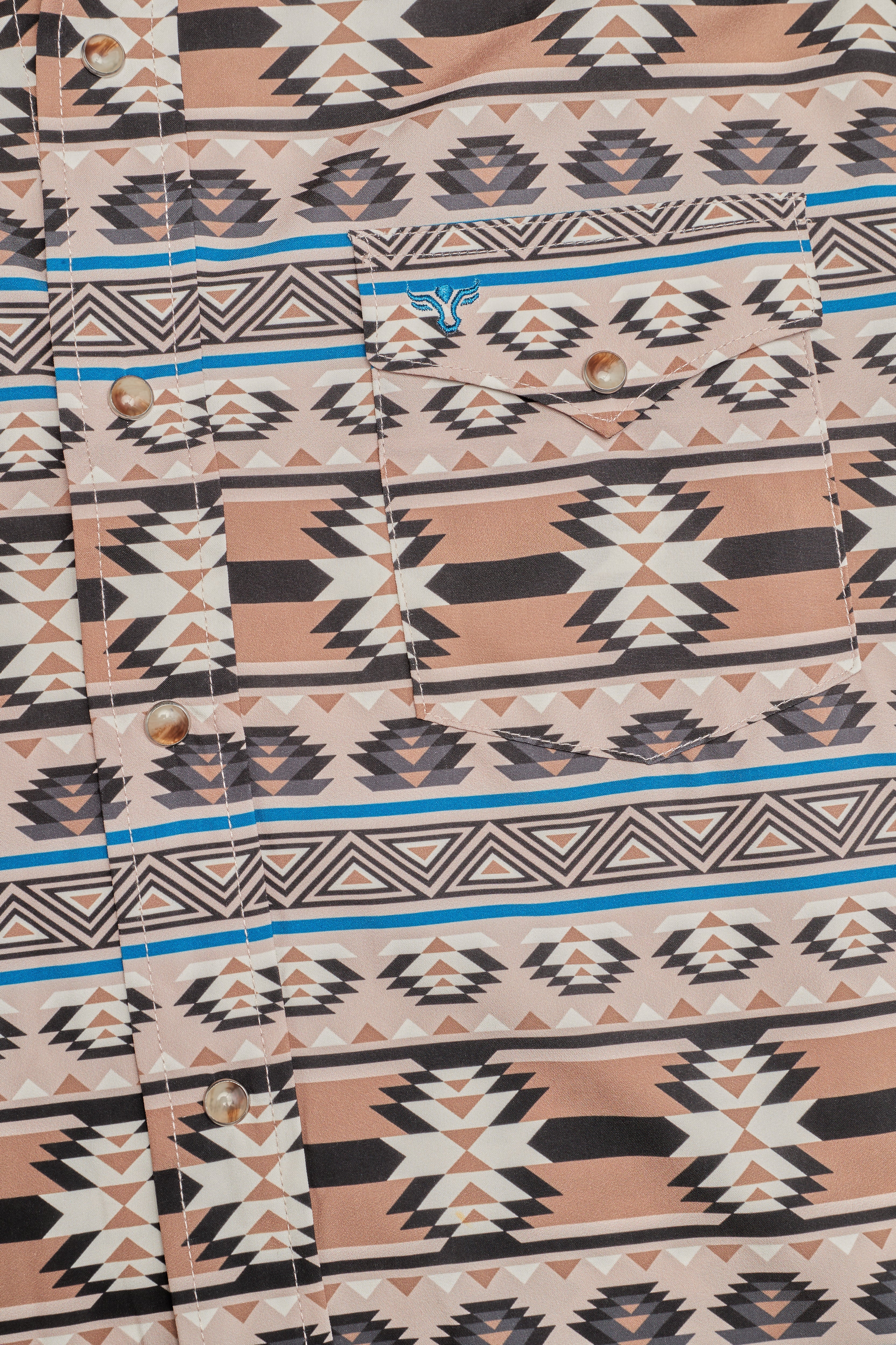 Men's Western Pearl Snap Aztec Print Shirt-MPS110L-1156
