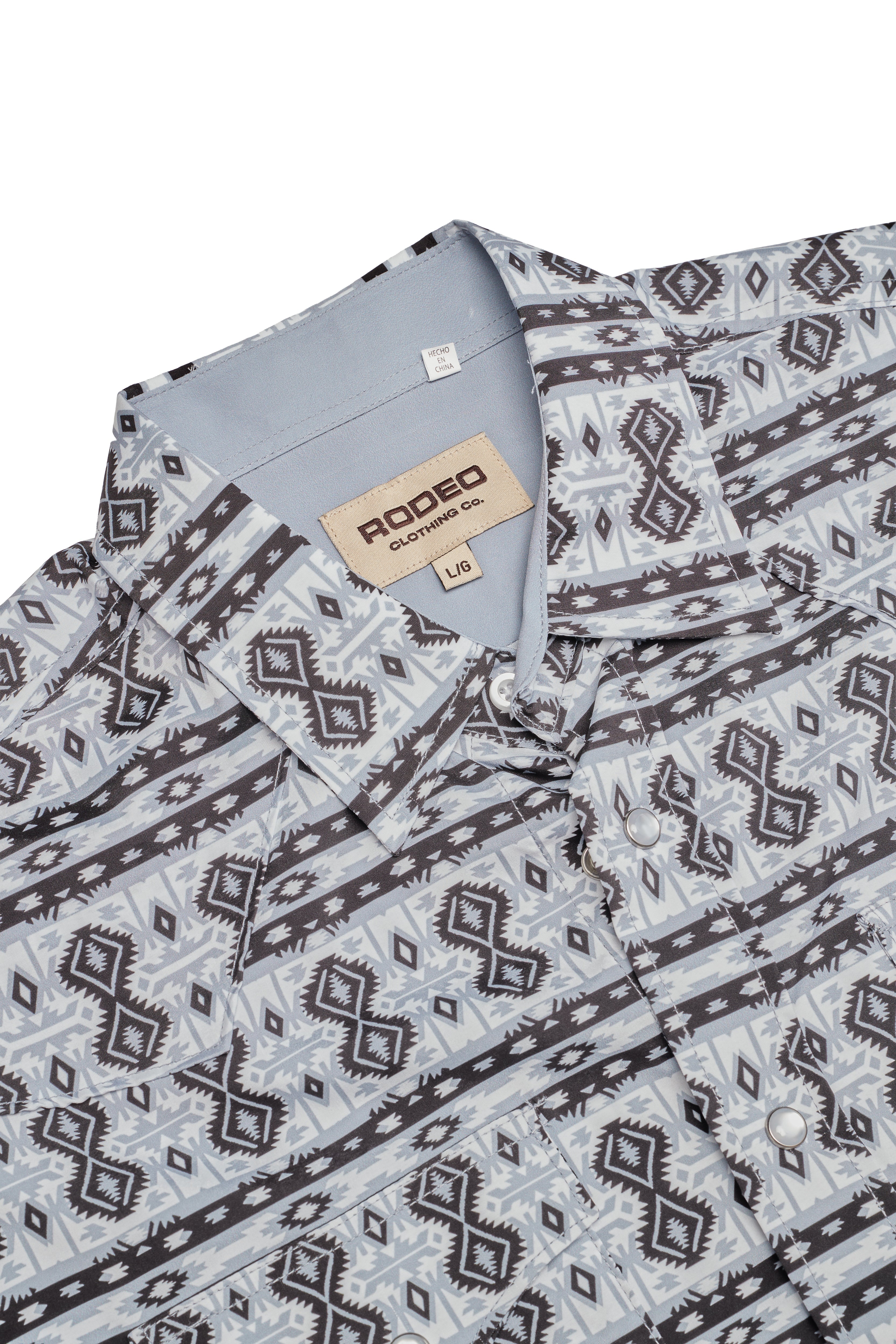 Men's Western Pearl Snap Aztec Print Shirt-MPS110L-1161