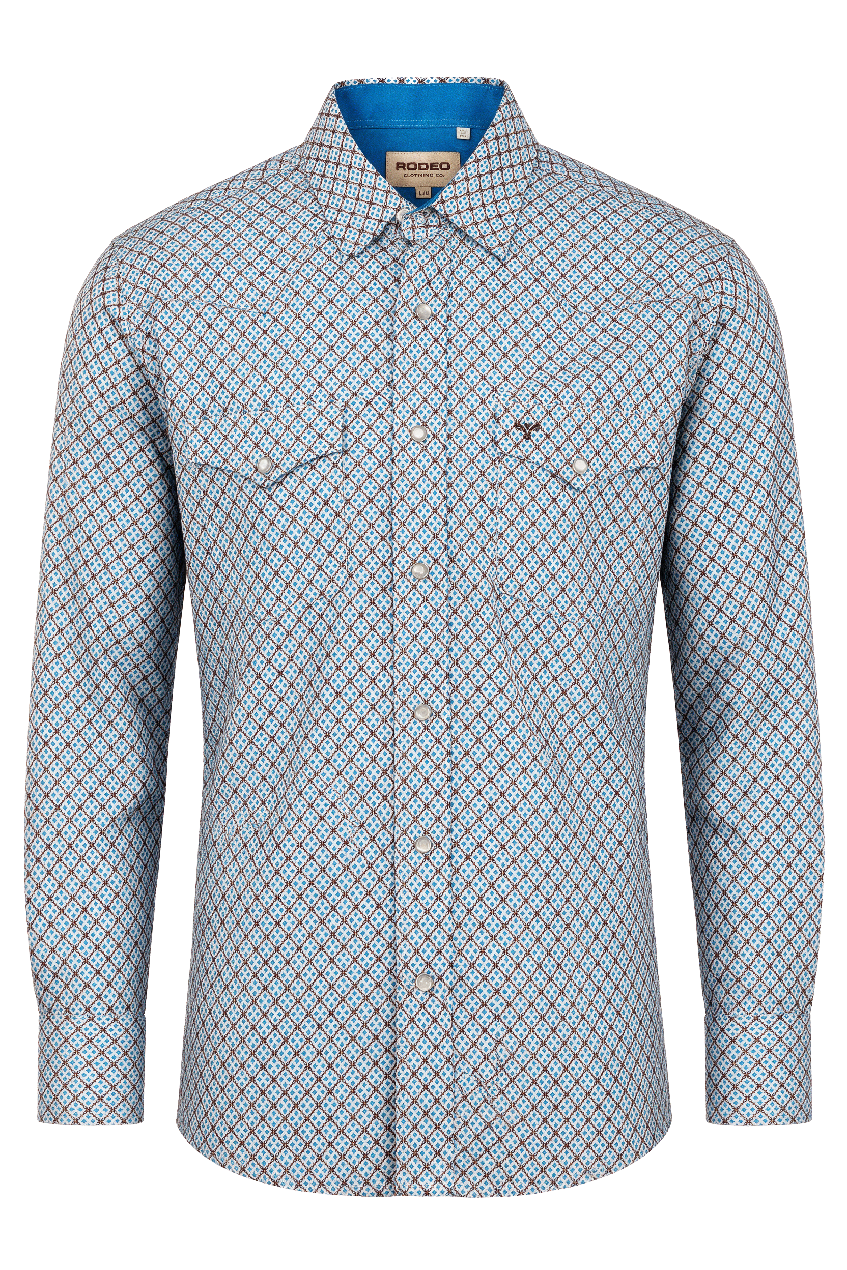 Men's Western Pearl Snap Aztec Print Shirt-MPS110L-1162