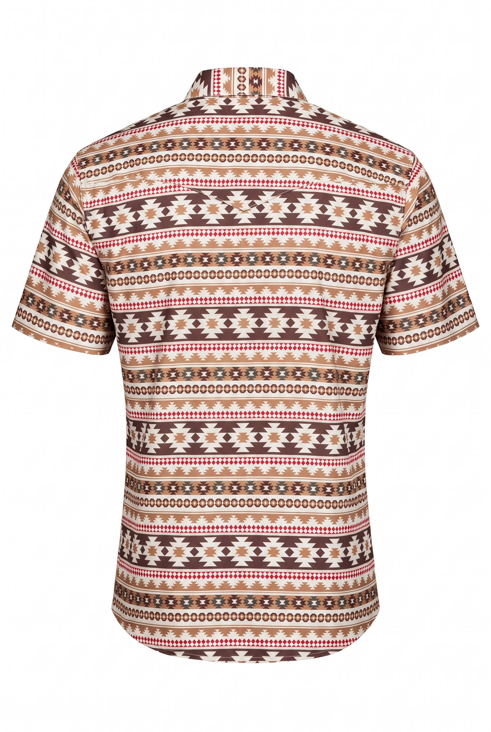 Men's Western Pearl Snap Aztec Print Shirt-MPS110S-1056