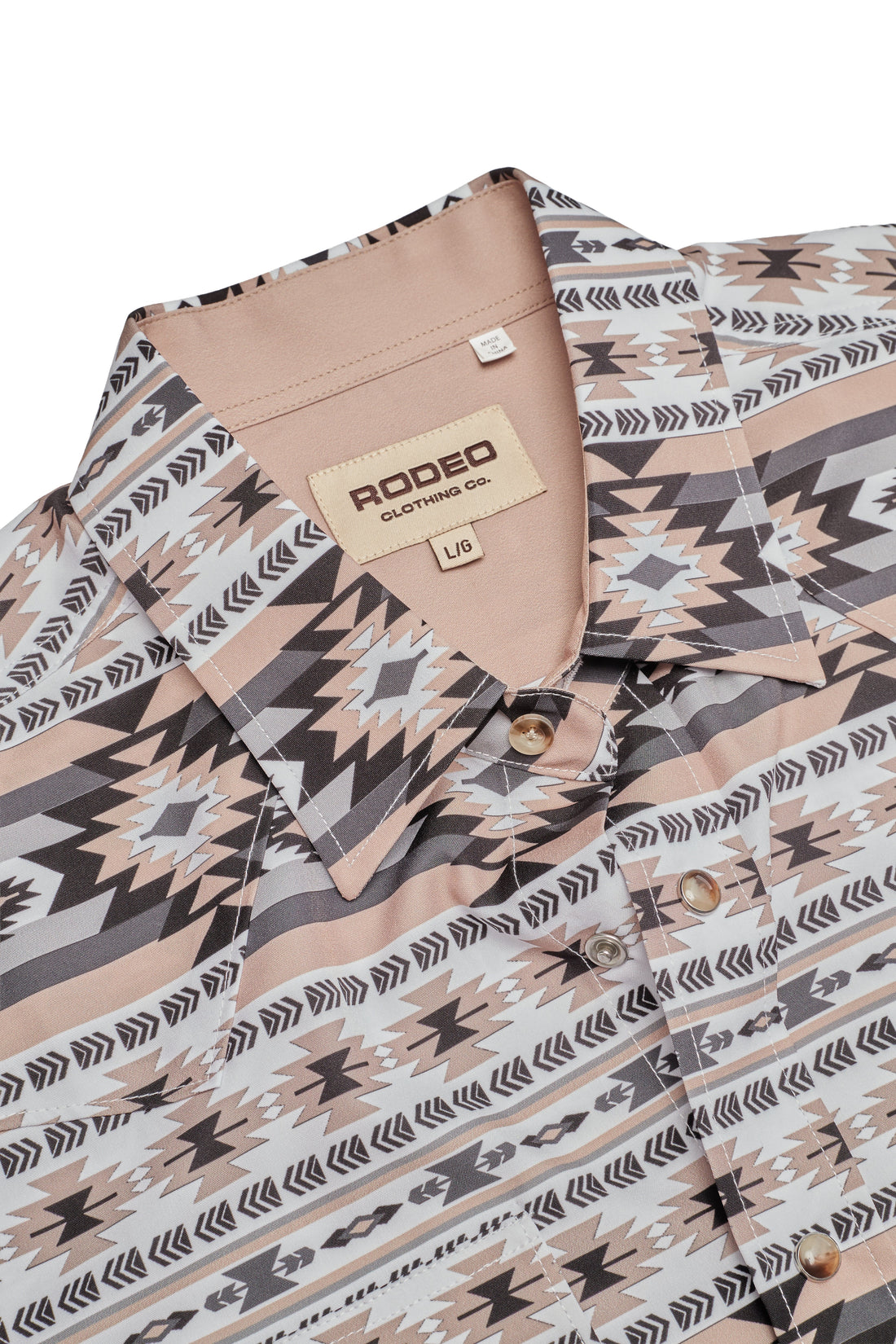 Men's Western Pearl Snap Aztec Print Shirt-MPS110S-1164