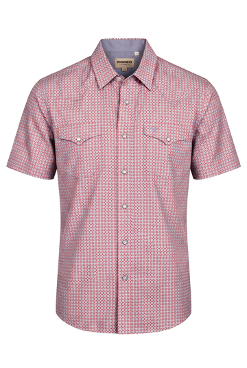 Men's Western Pearl Snap Aztec Print Shirt-MPS110S-1172