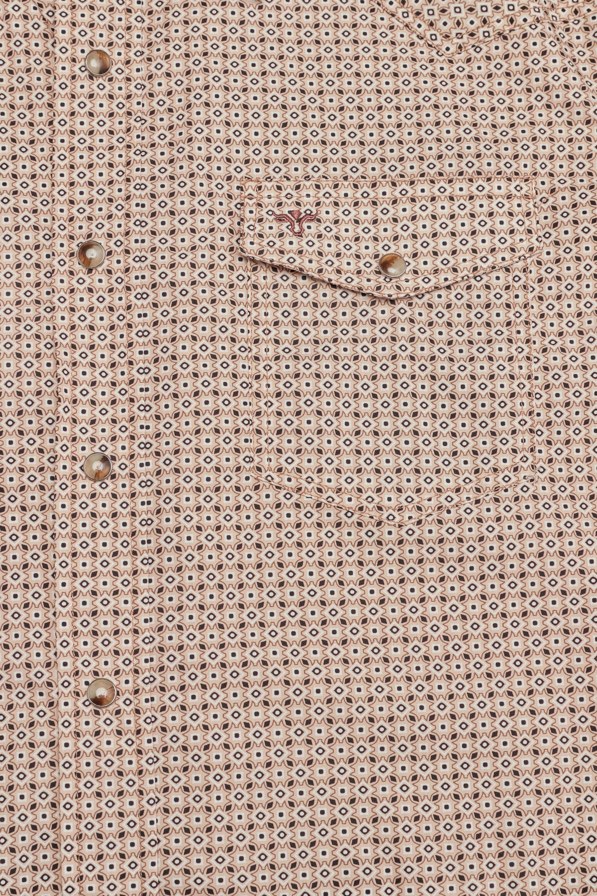 Men's Western Pearl Snap Print Shirt-PS100L-1082