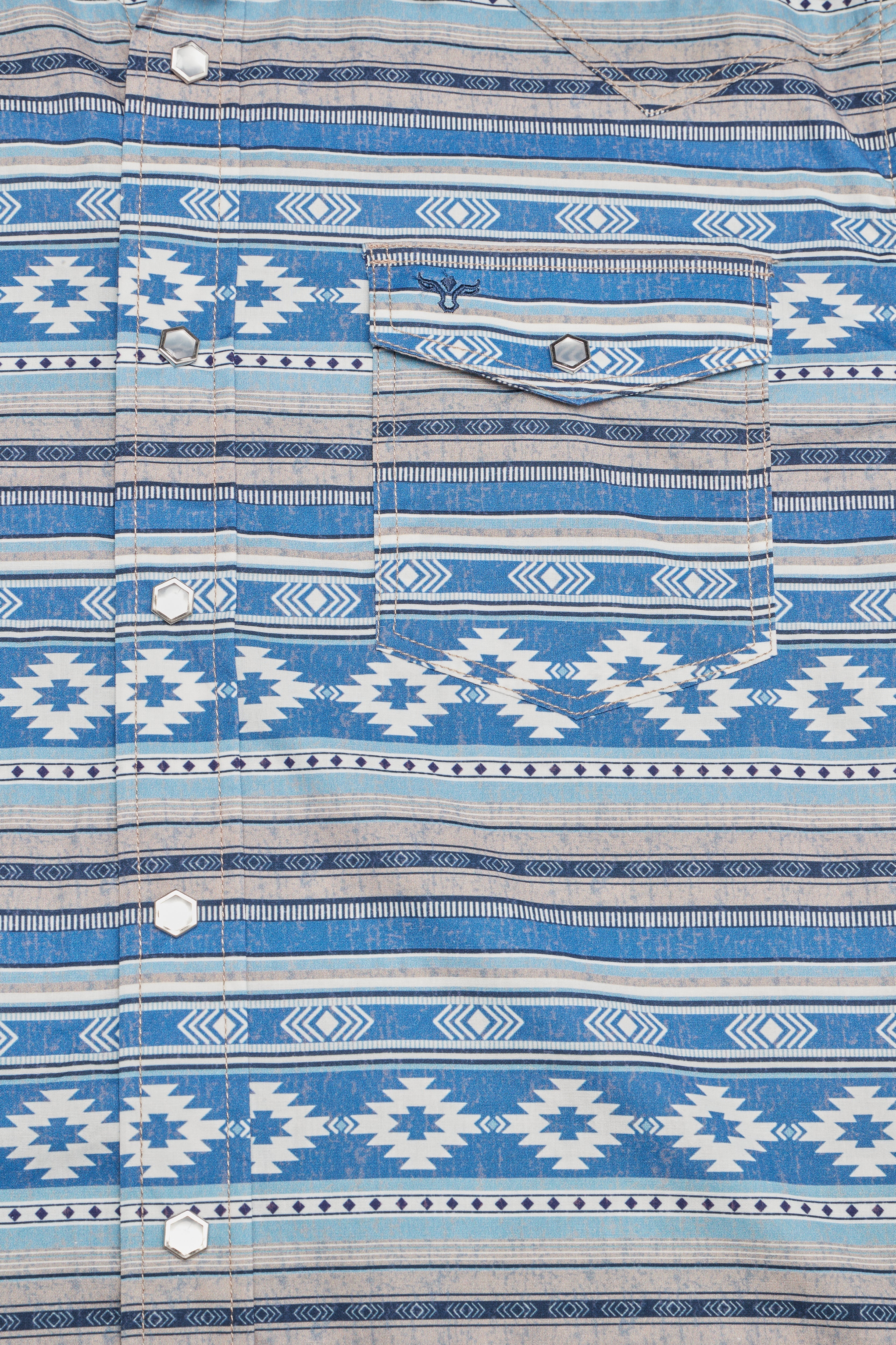 Men's Western Pearl Snap Print Shirt-PS100L-1119
