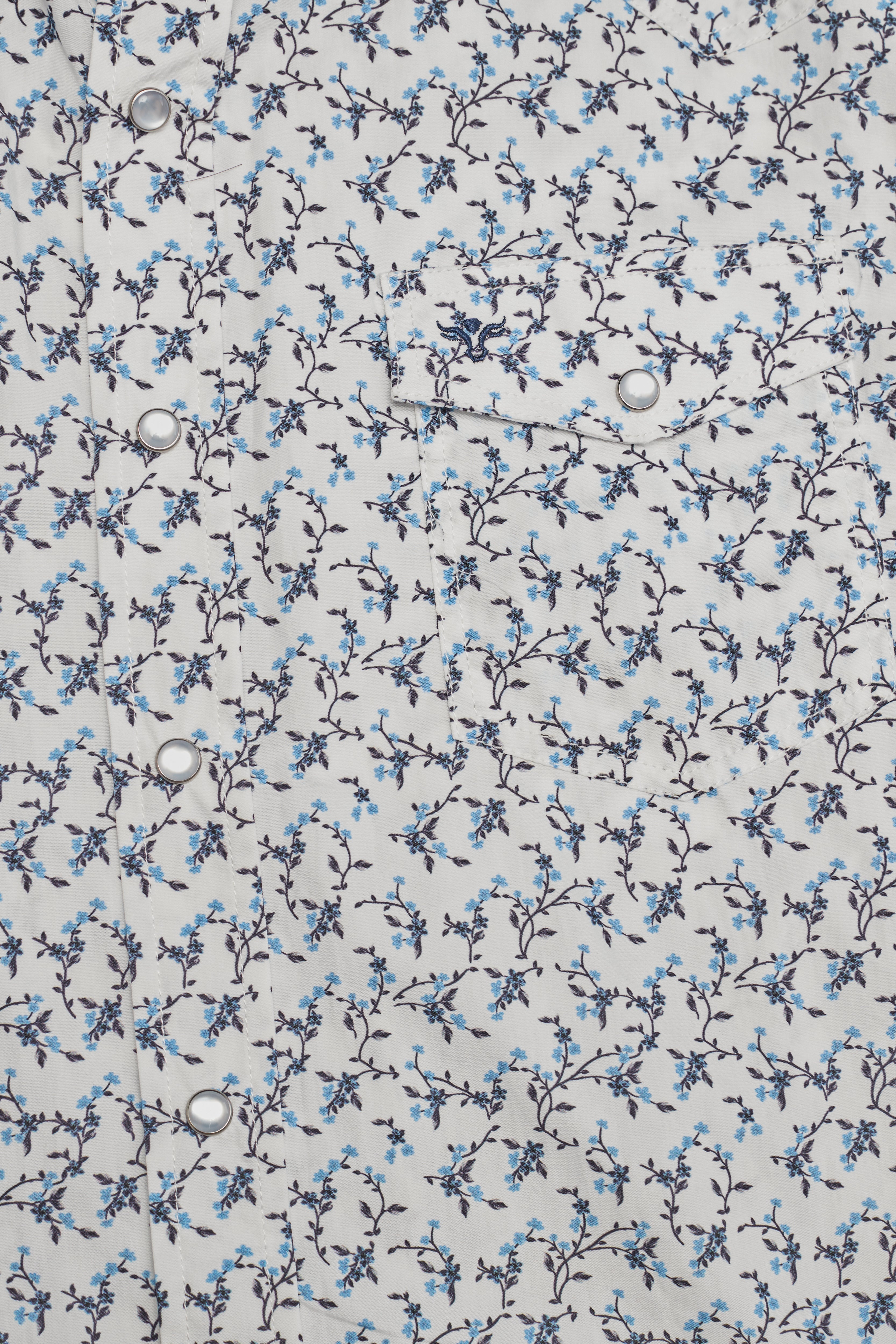 Men's Western Pearl Snap Print Shirt-PS100L-1123