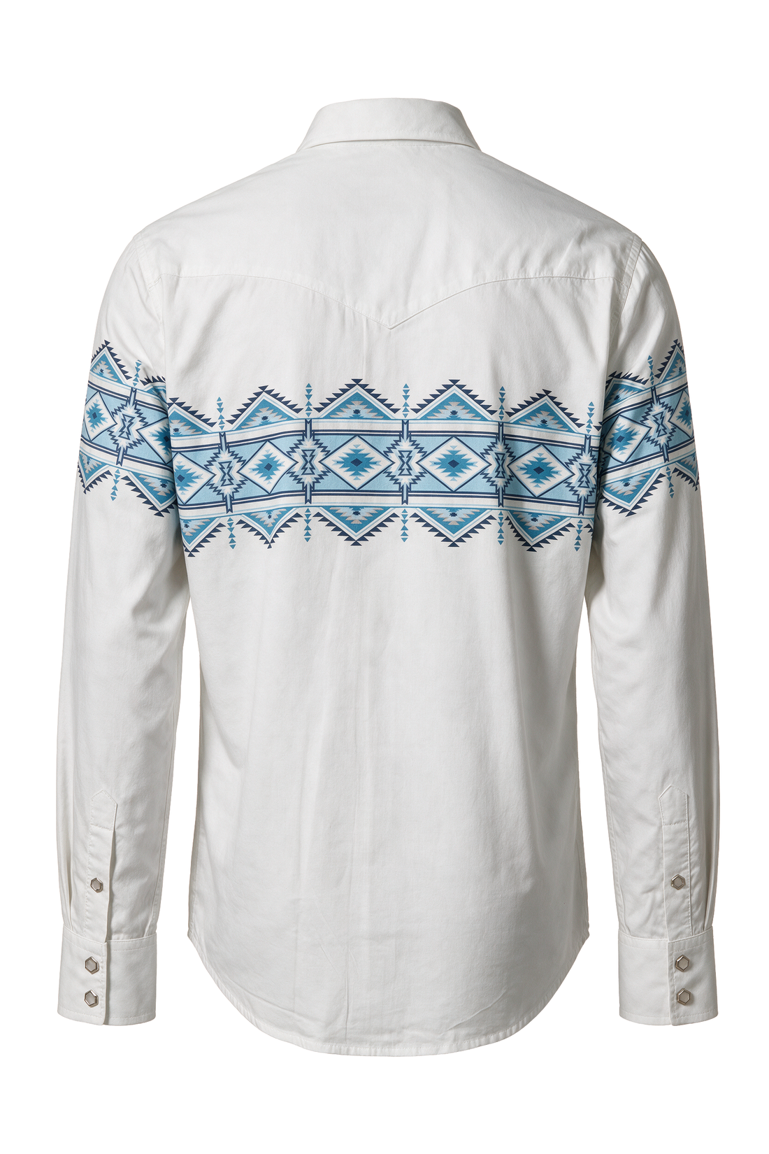 Men's Western Pearl Snap Print Shirt-PS100L-1128