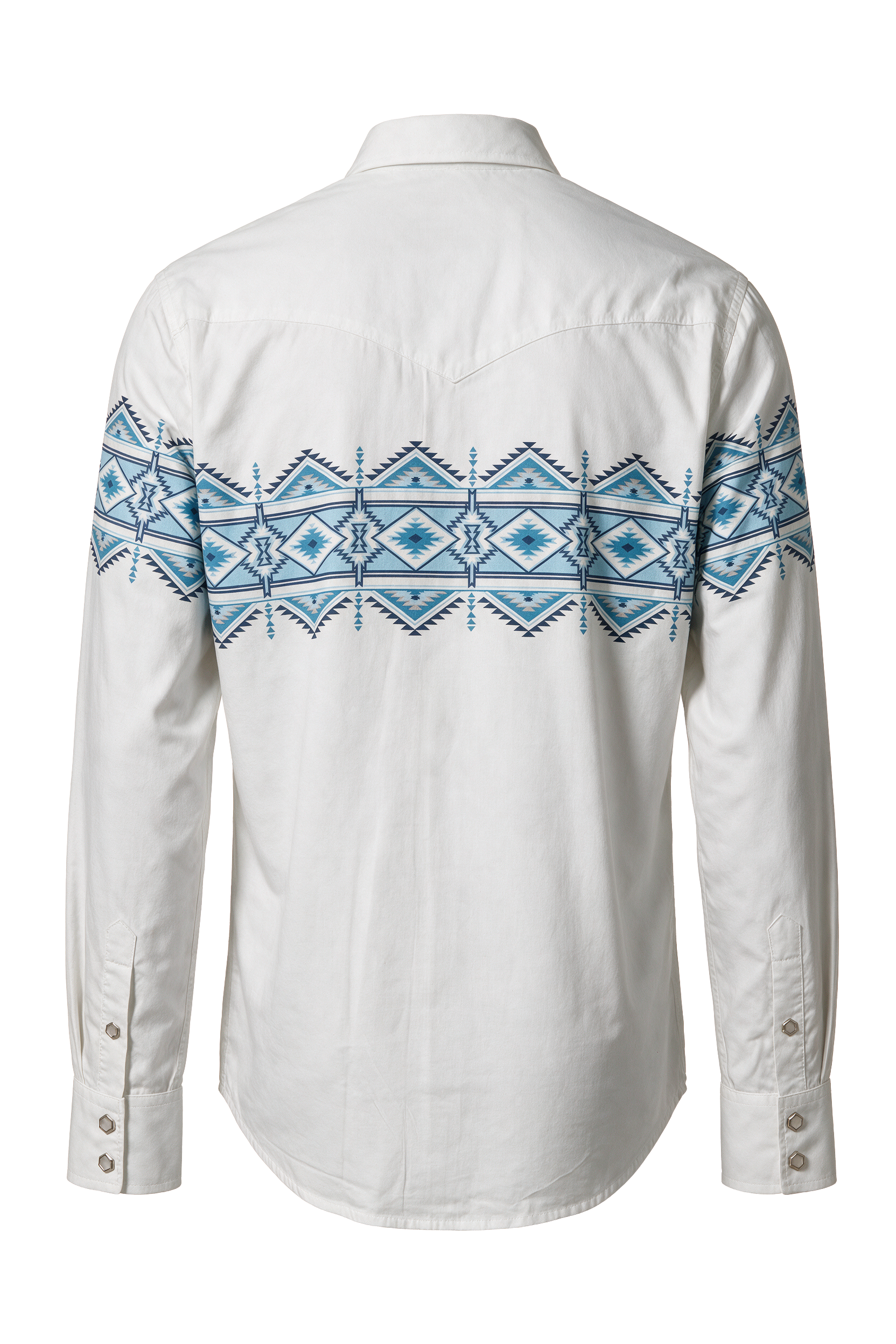 Men's Western Pearl Snap Print Shirt-PS100L-1128