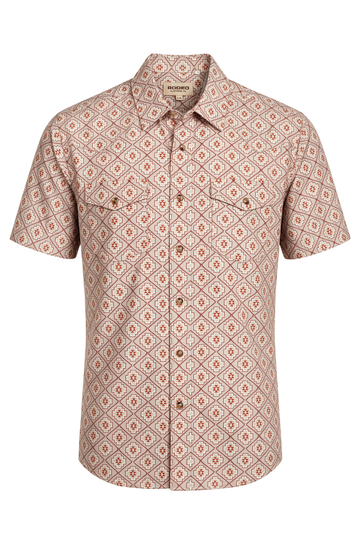 Men’s UPF 50+ Sun Protection Short Sleeve Western Shirt-RT101S-1175