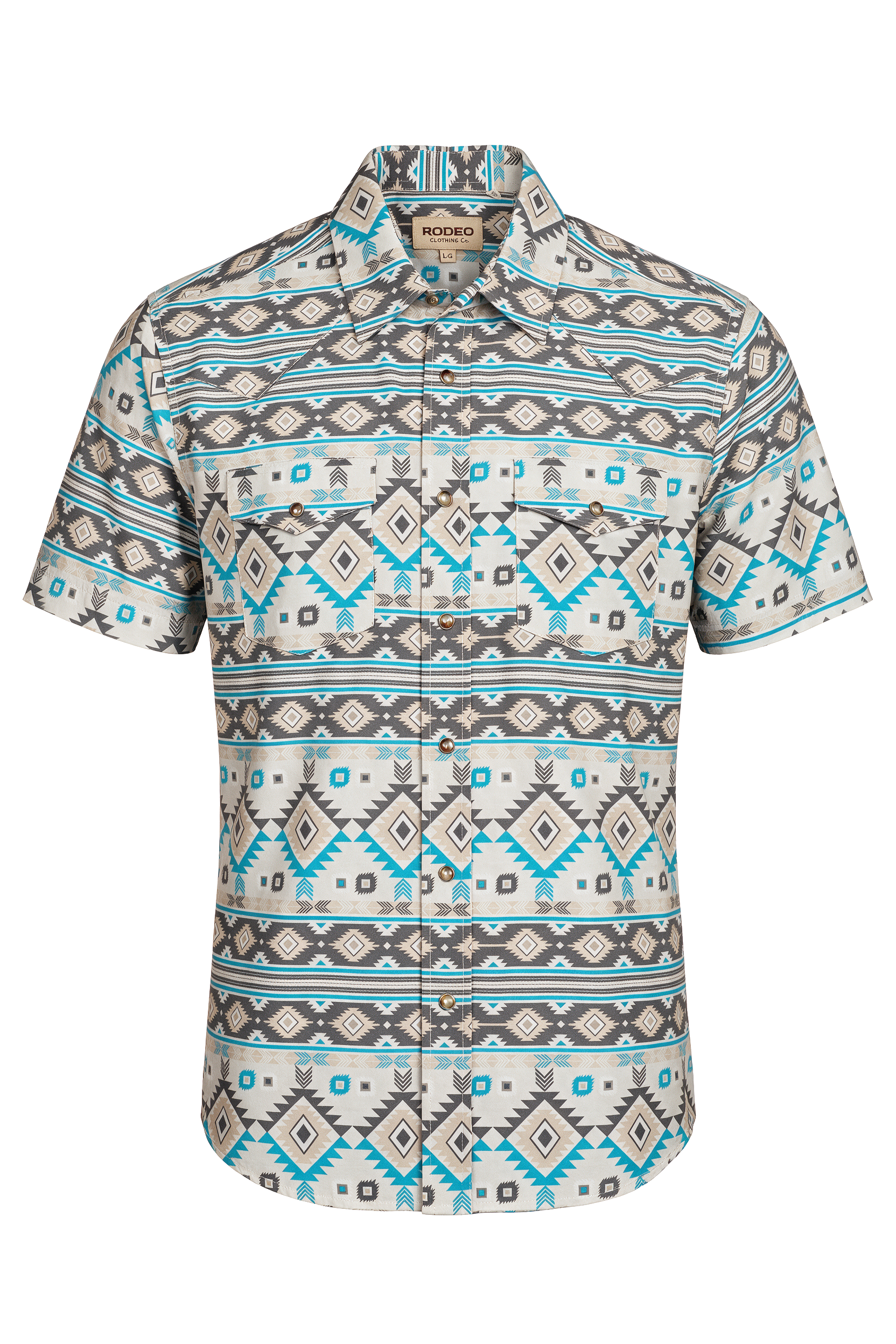 Men’s UPF 50+ Sun Protection Short Sleeve Western Shirt-RT101S-1177