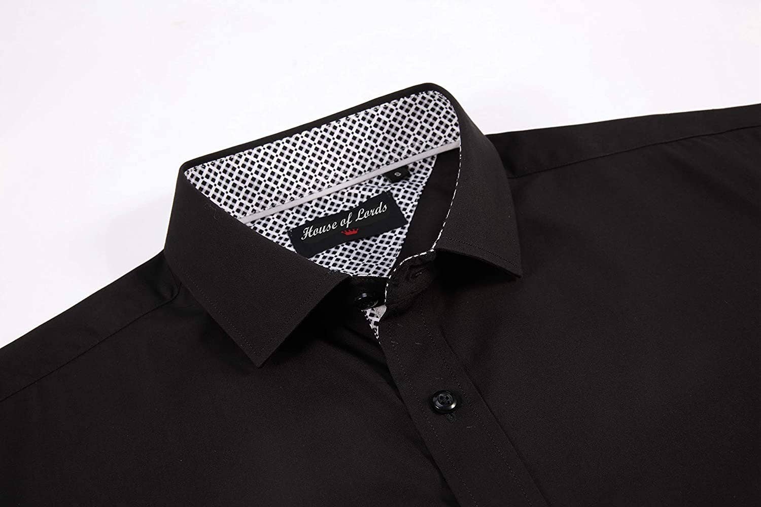 Calvetti Mens Dress Shirts Wrinkle Free Regular Long Sleeve Shirts-BLACK - Rodeo Clothing wholesale 