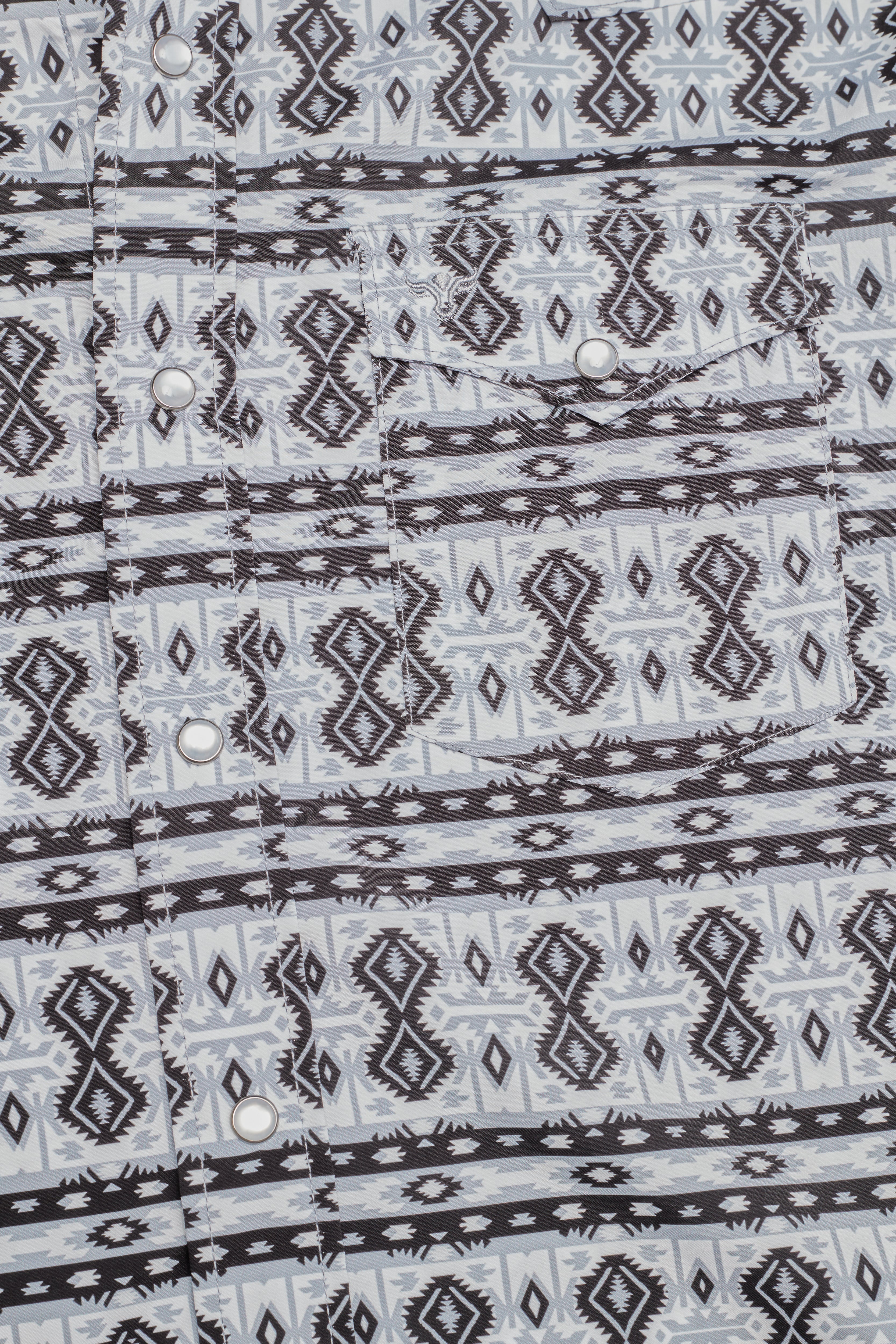 Men's Western Pearl Snap Aztec Print Shirt-MPS110L-1161