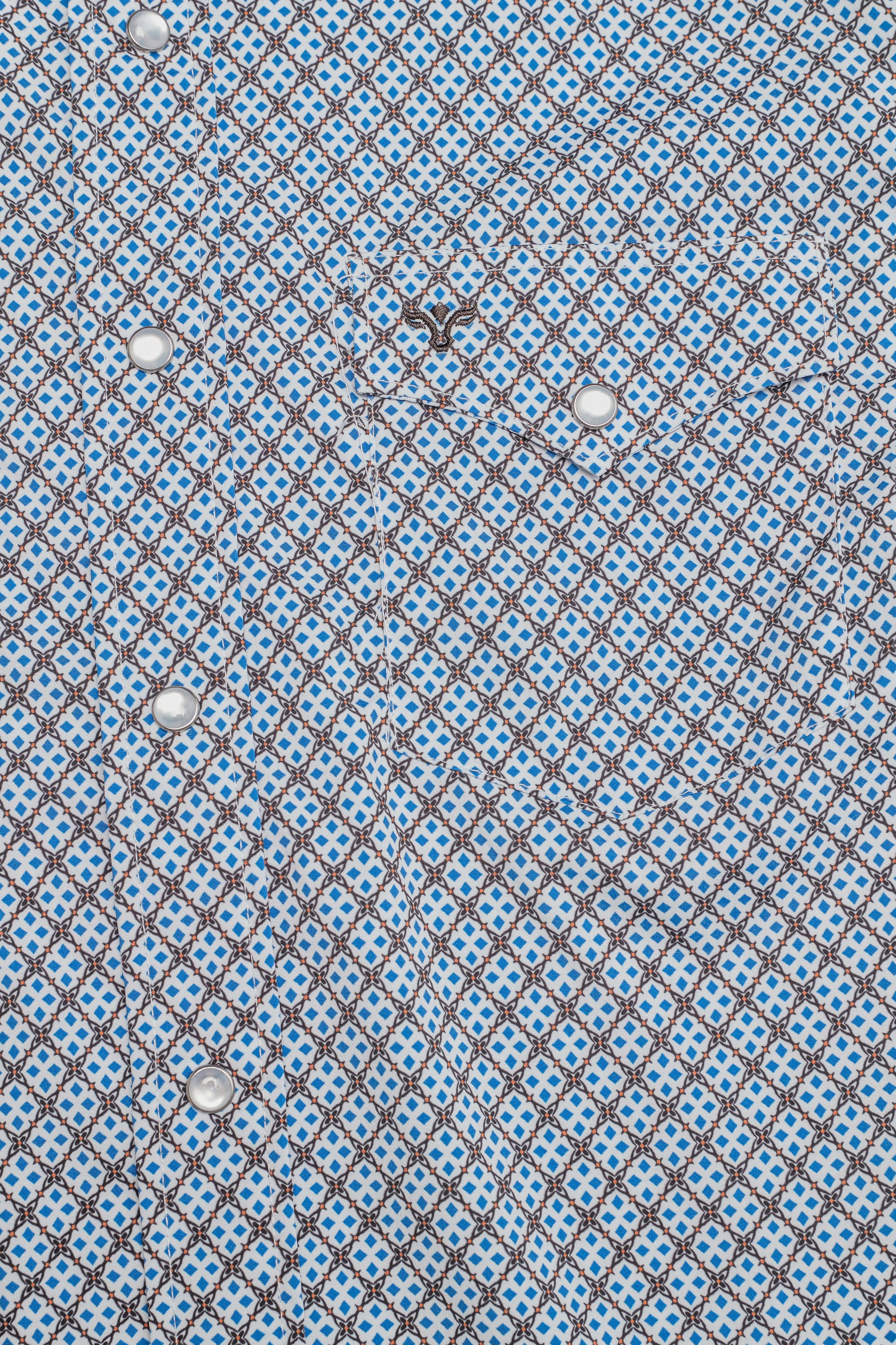 Men's Western Pearl Snap Aztec Print Shirt-MPS110L-1162