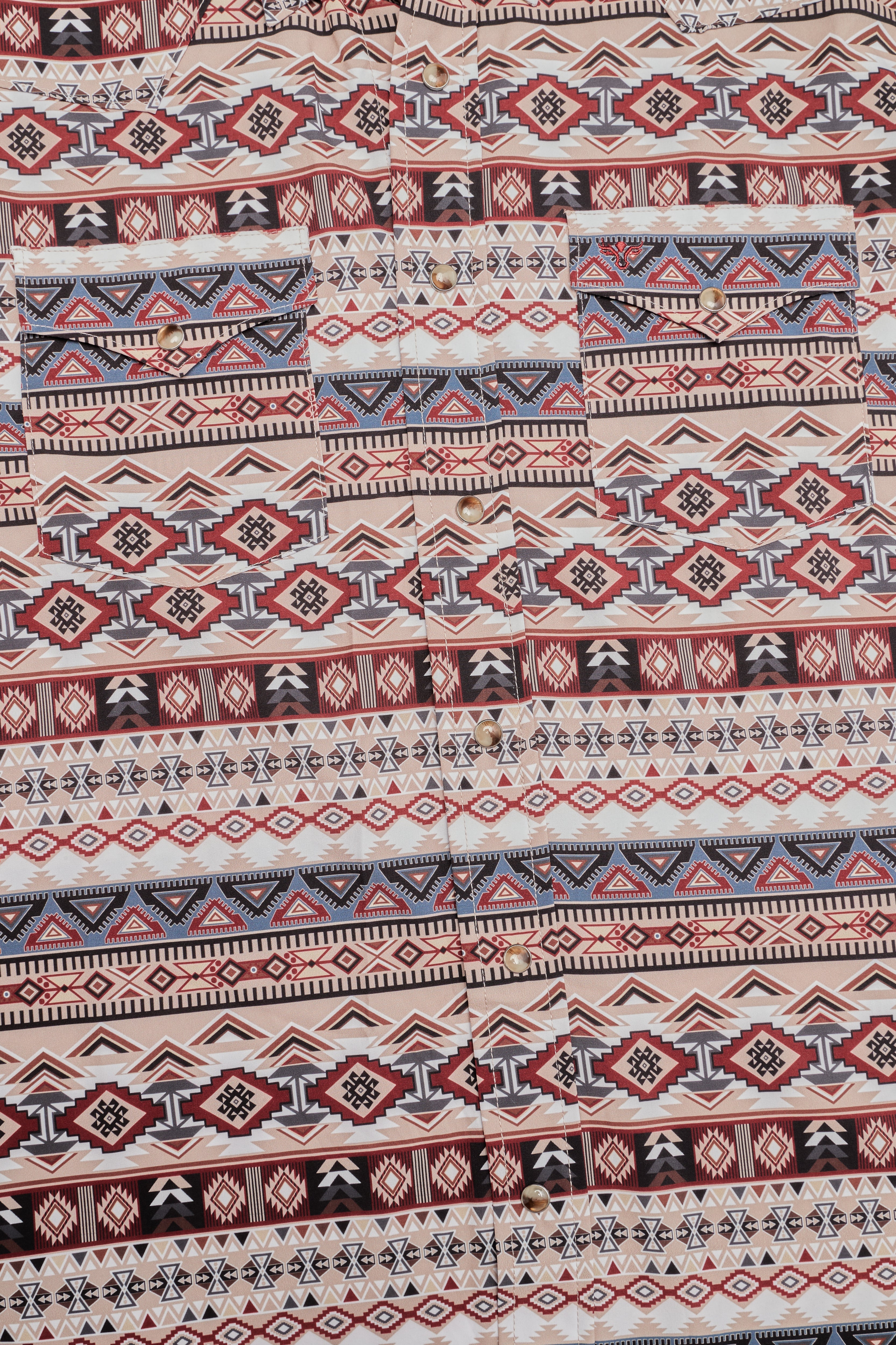 Men's Western Pearl Snap Aztec Print Shirt-MPS110L-1164