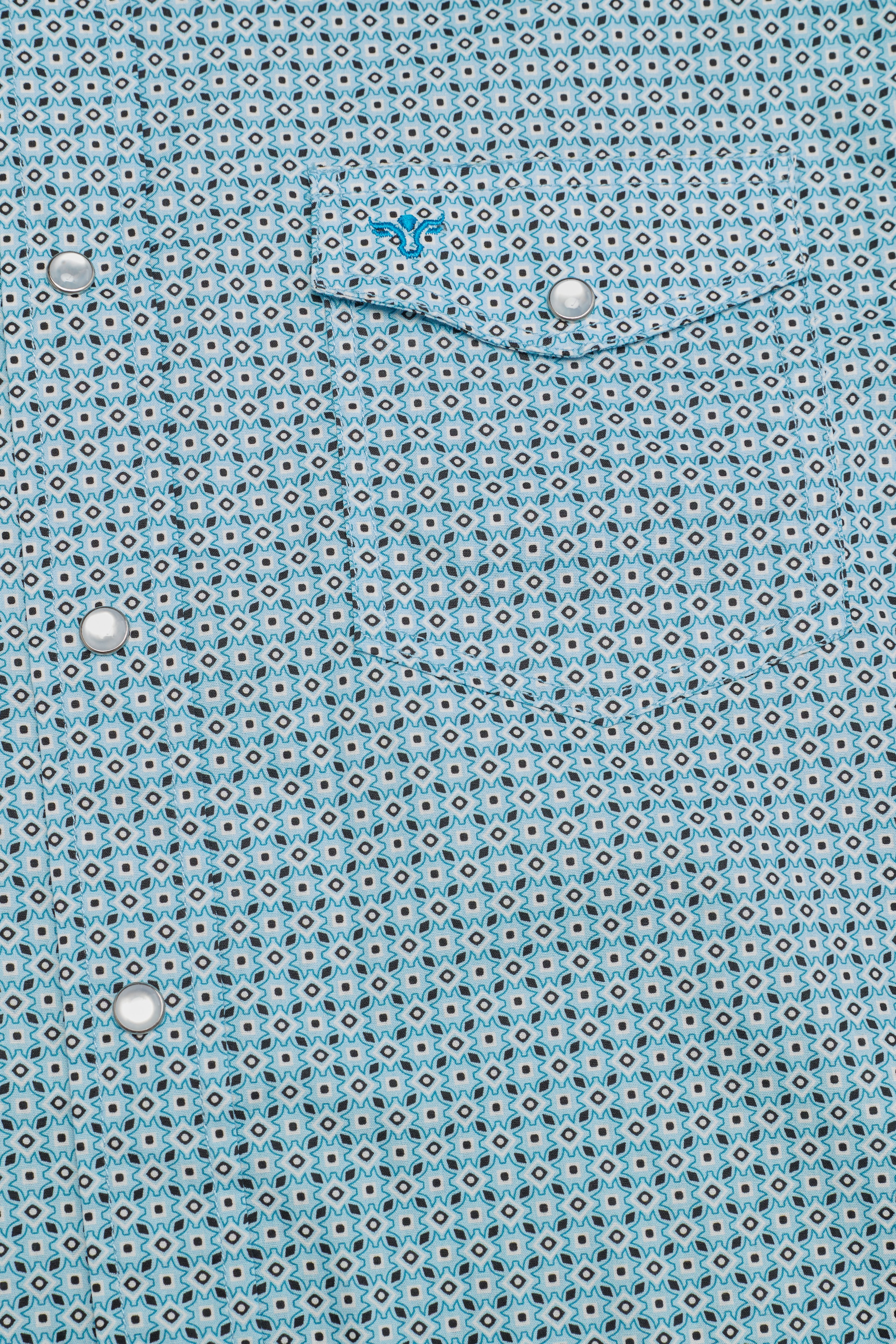 Men's Western Pearl Snap Print Shirt-PS100L-1181