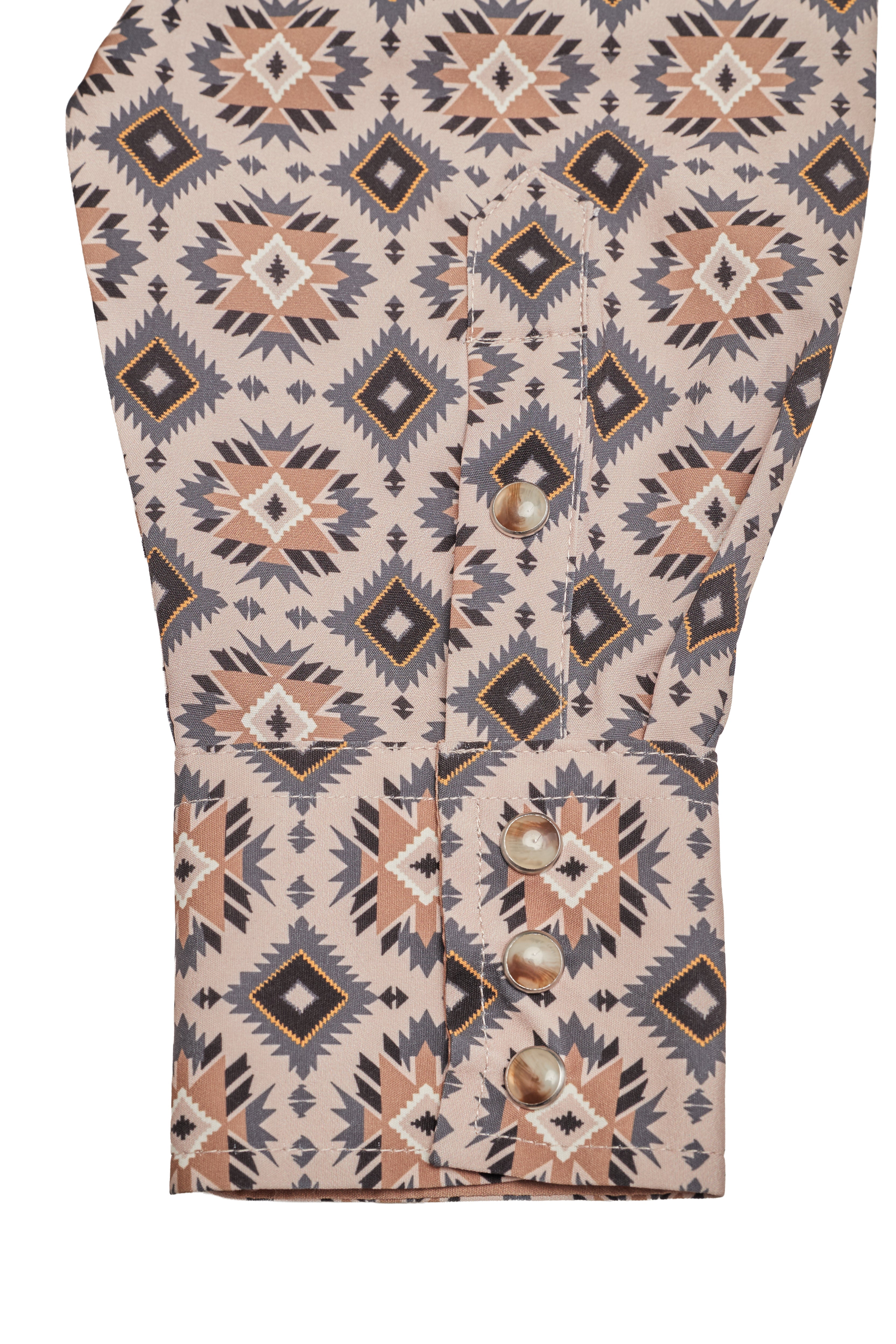 Men's Western Pearl Snap Aztec Print Shirt-MPS110L-1118