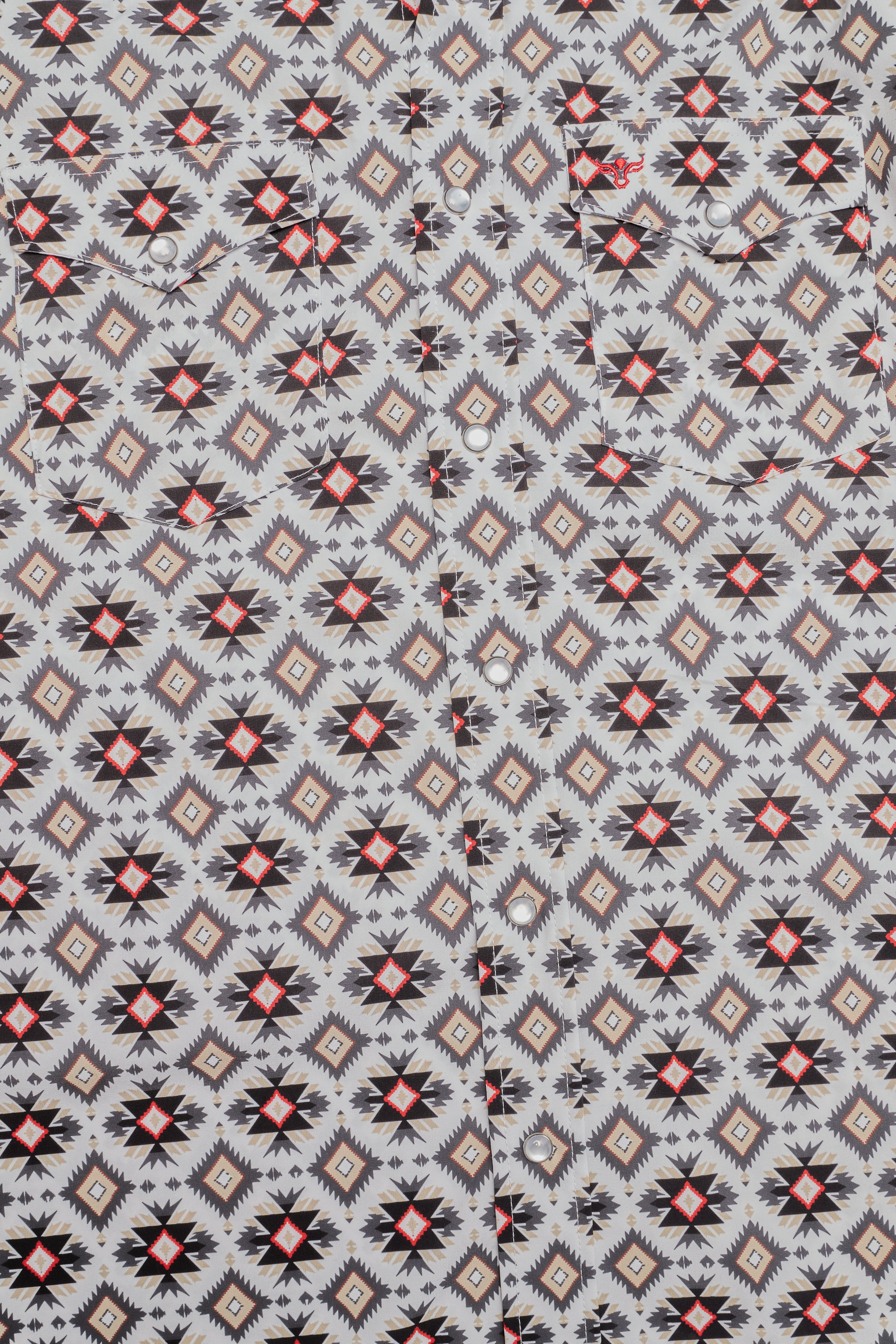 Men's Western Pearl Snap Aztec Print Shirt-MPS110L-1119