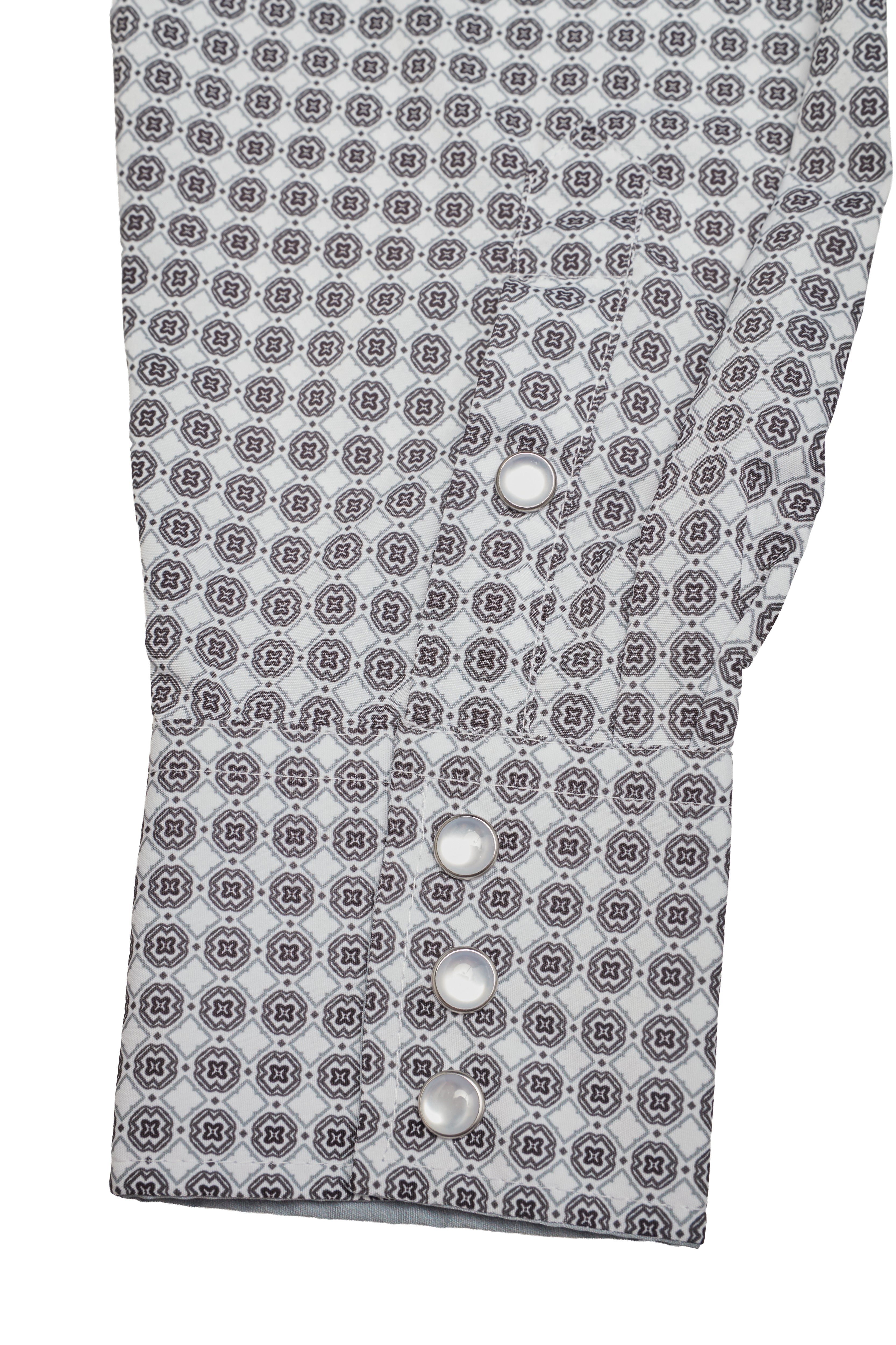 Men's Western Pearl Snap Aztec Print Shirt-MPS110L-1155