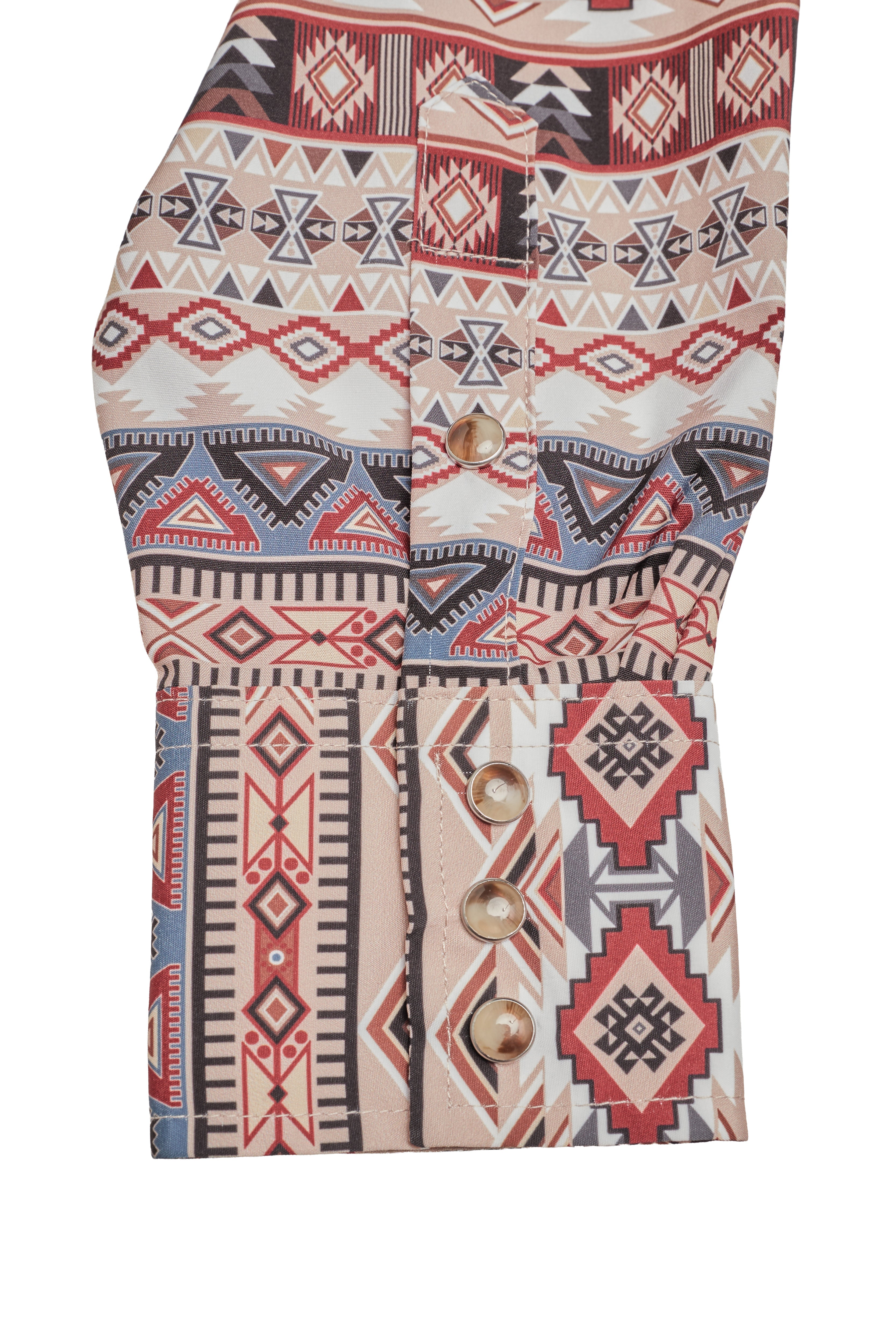 Men's Western Pearl Snap Aztec Print Shirt-MPS110L-1164