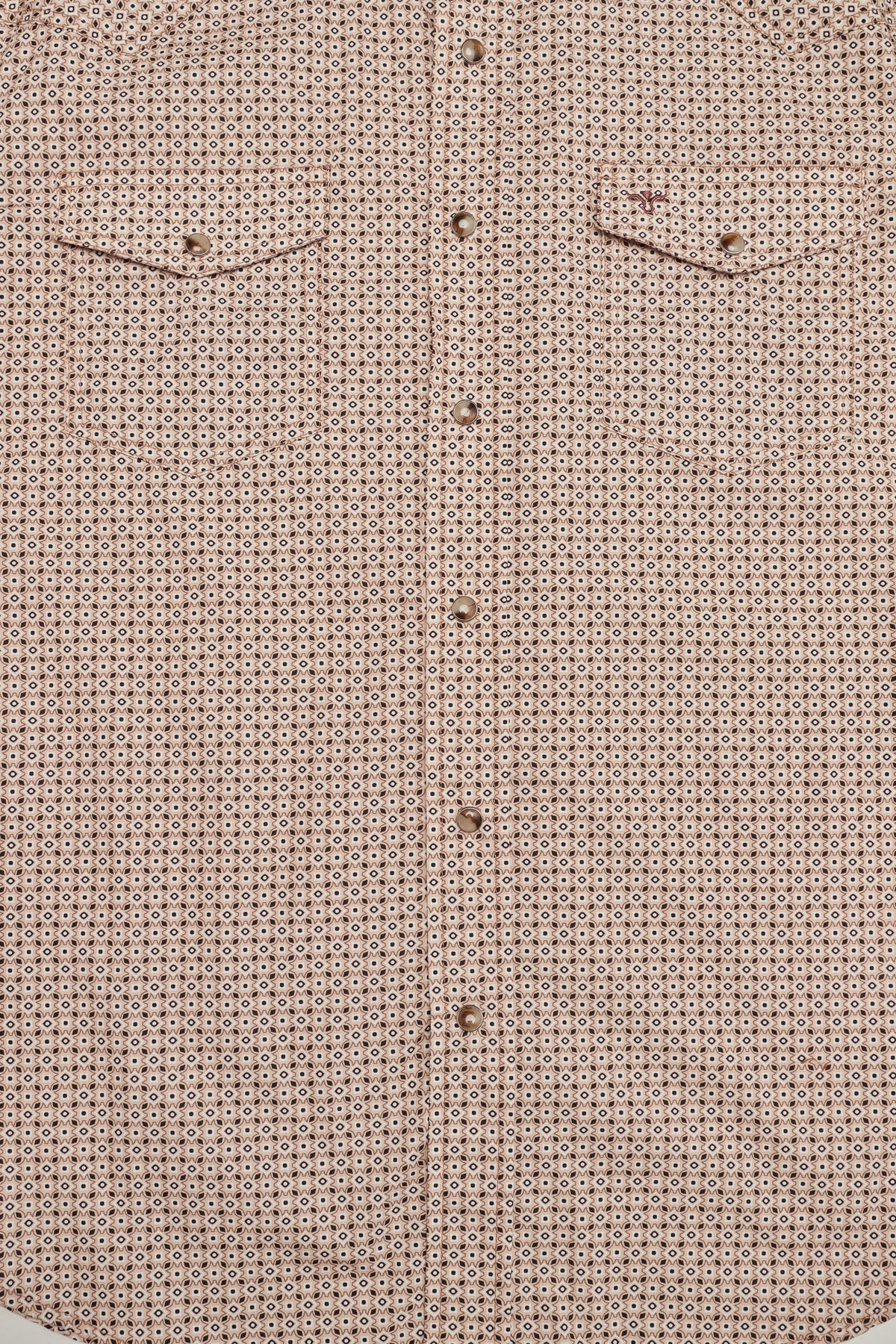 Men's Western Pearl Snap Print Shirt-PS100L-1082