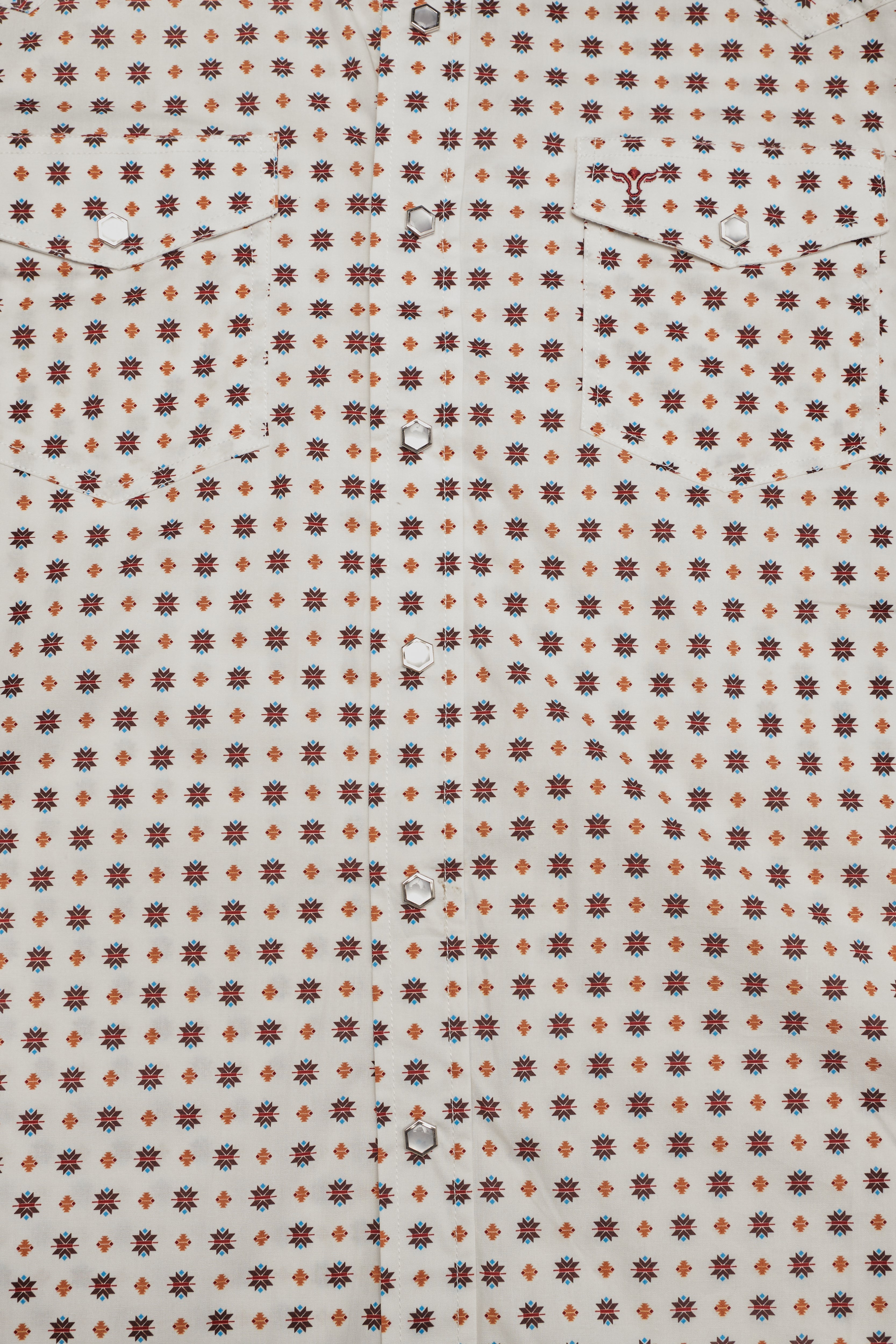 Men's Western Pearl Snap Print Shirt-PS100L-1112