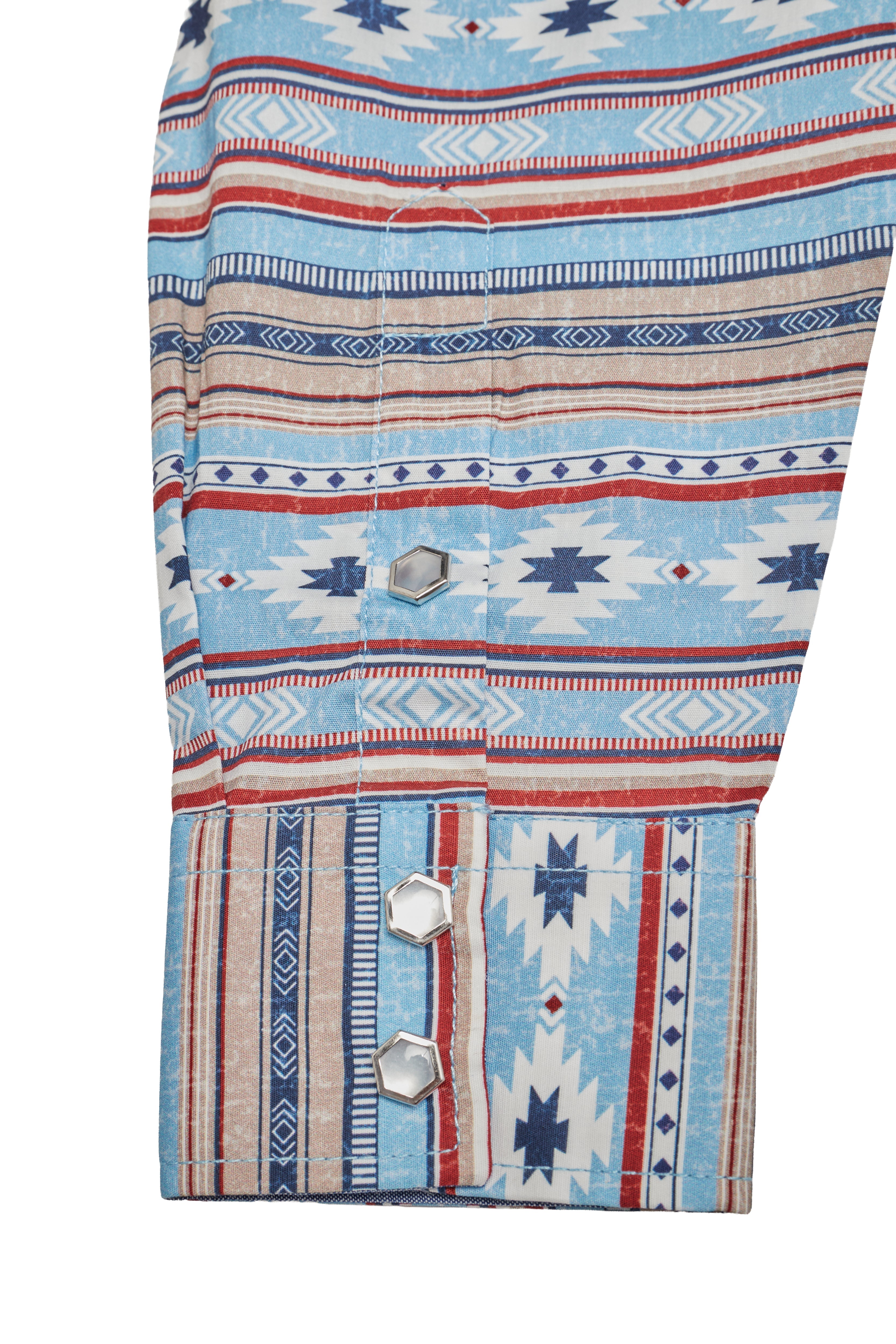 Men's Western Pearl Snap Print Shirt-PS100L-1118