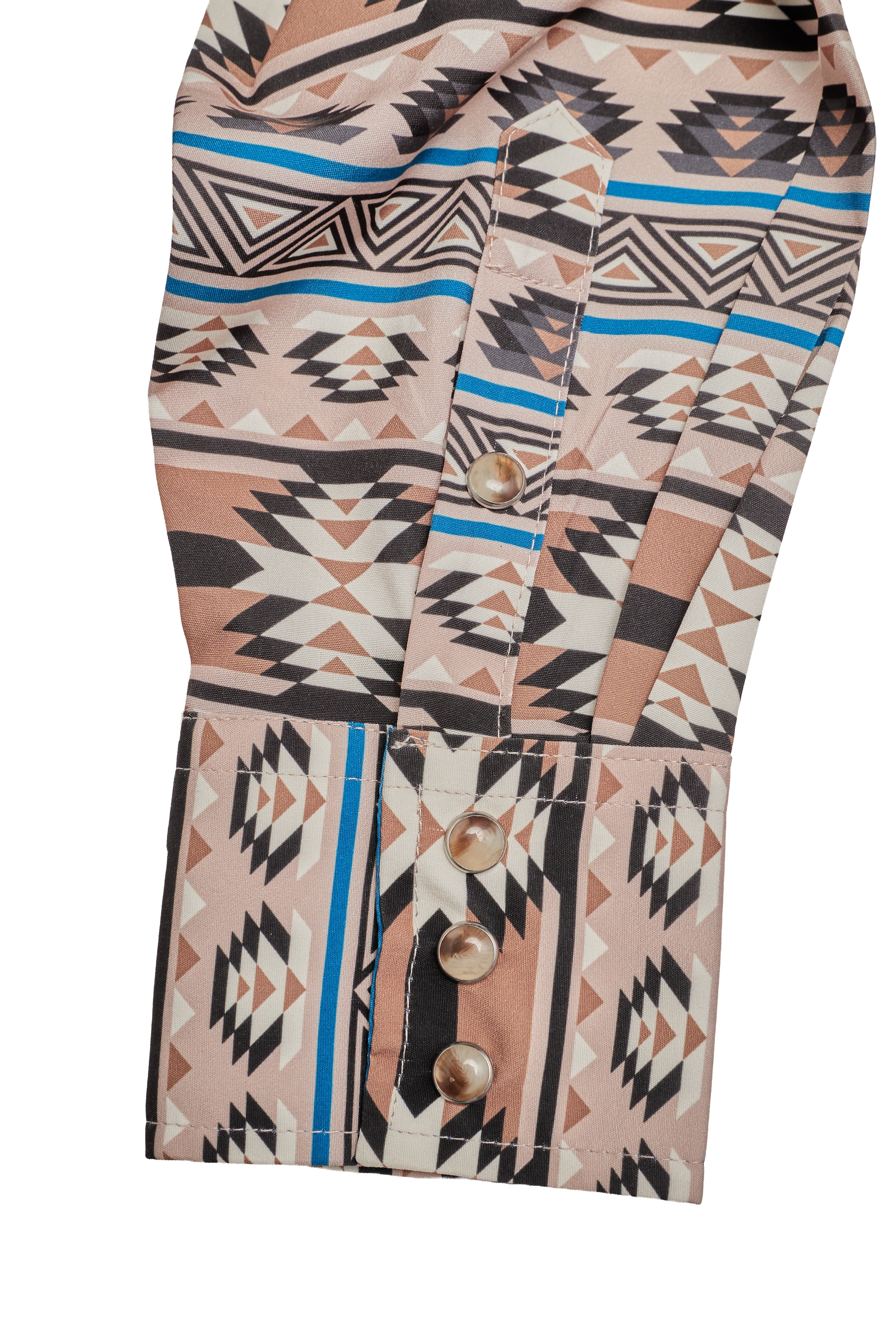 Men's Western Pearl Snap Aztec Print Shirt-MPS110L-1156