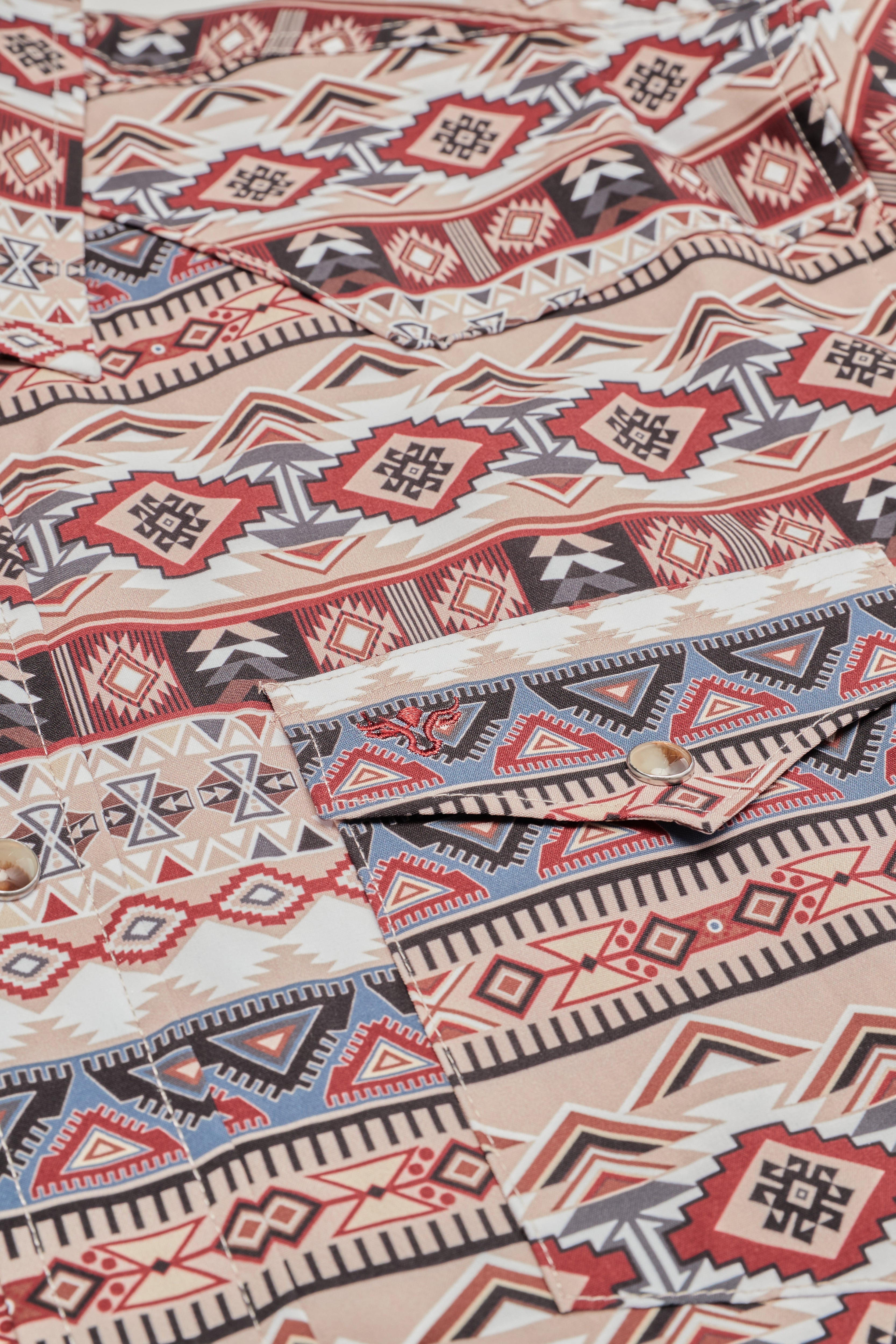 Men's Western Pearl Snap Aztec Print Shirt-MPS110L-1164