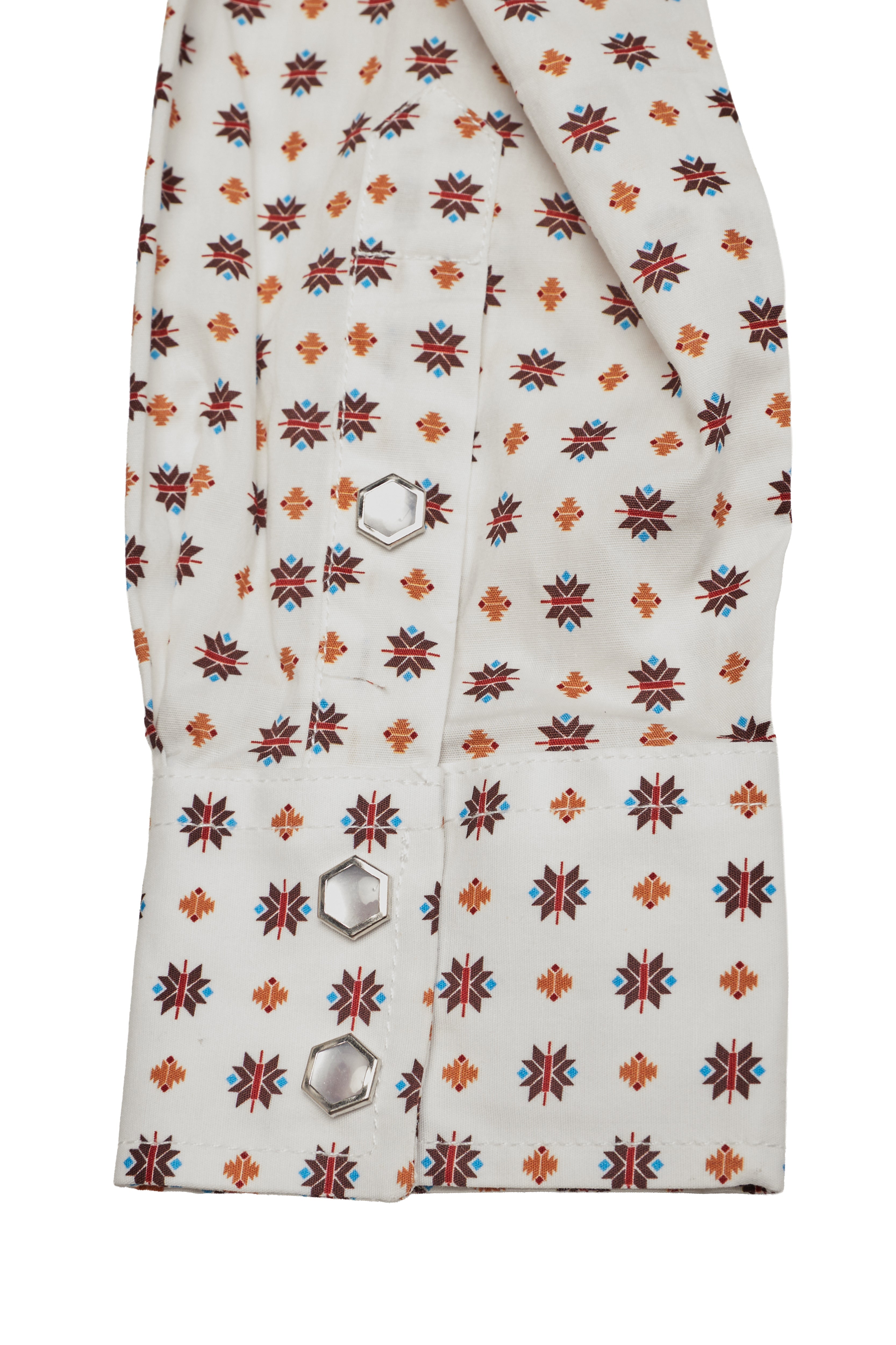Men's Western Pearl Snap Print Shirt-PS100L-1112