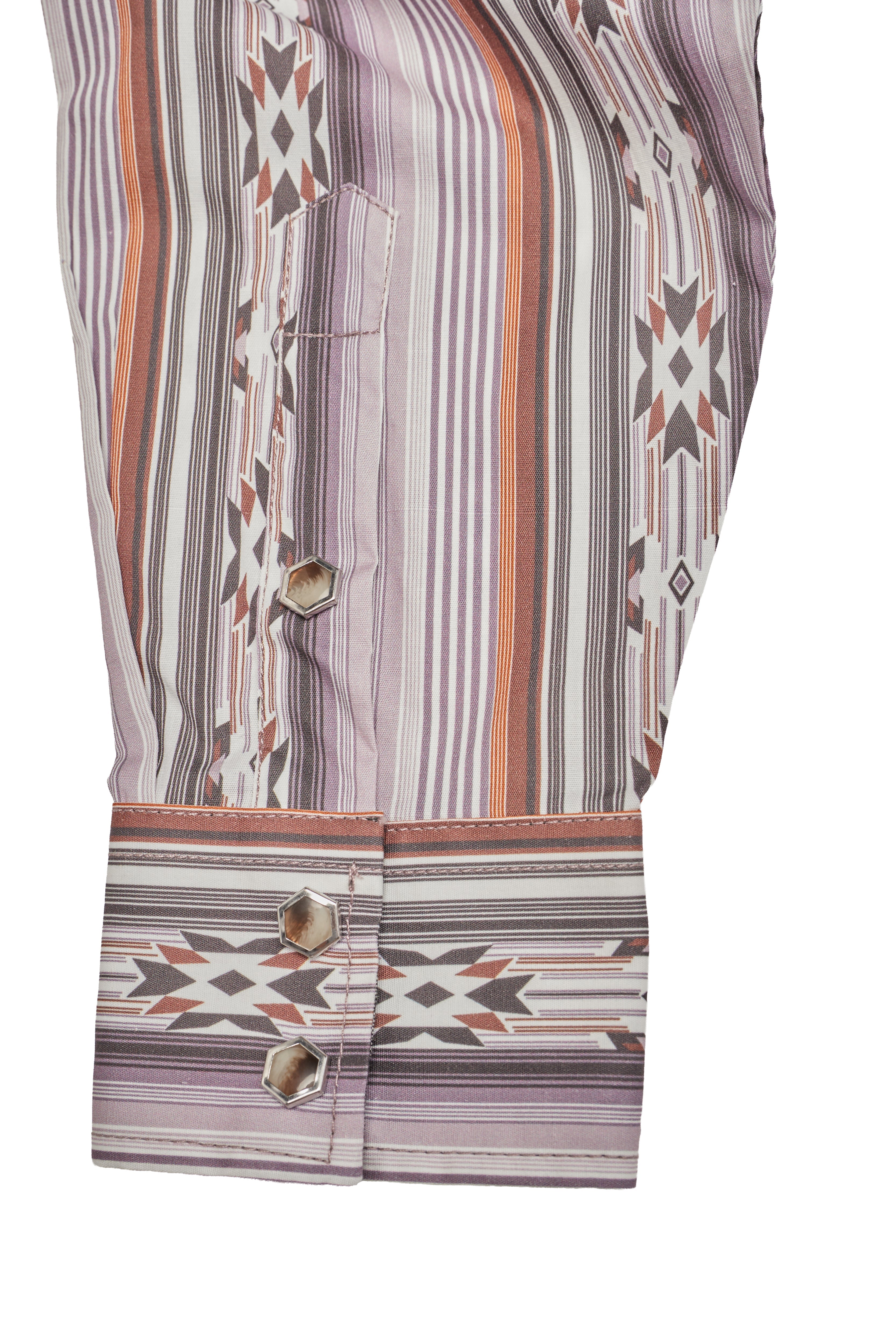 Men's Western Pearl Snap Print Shirt-PS100L-1115