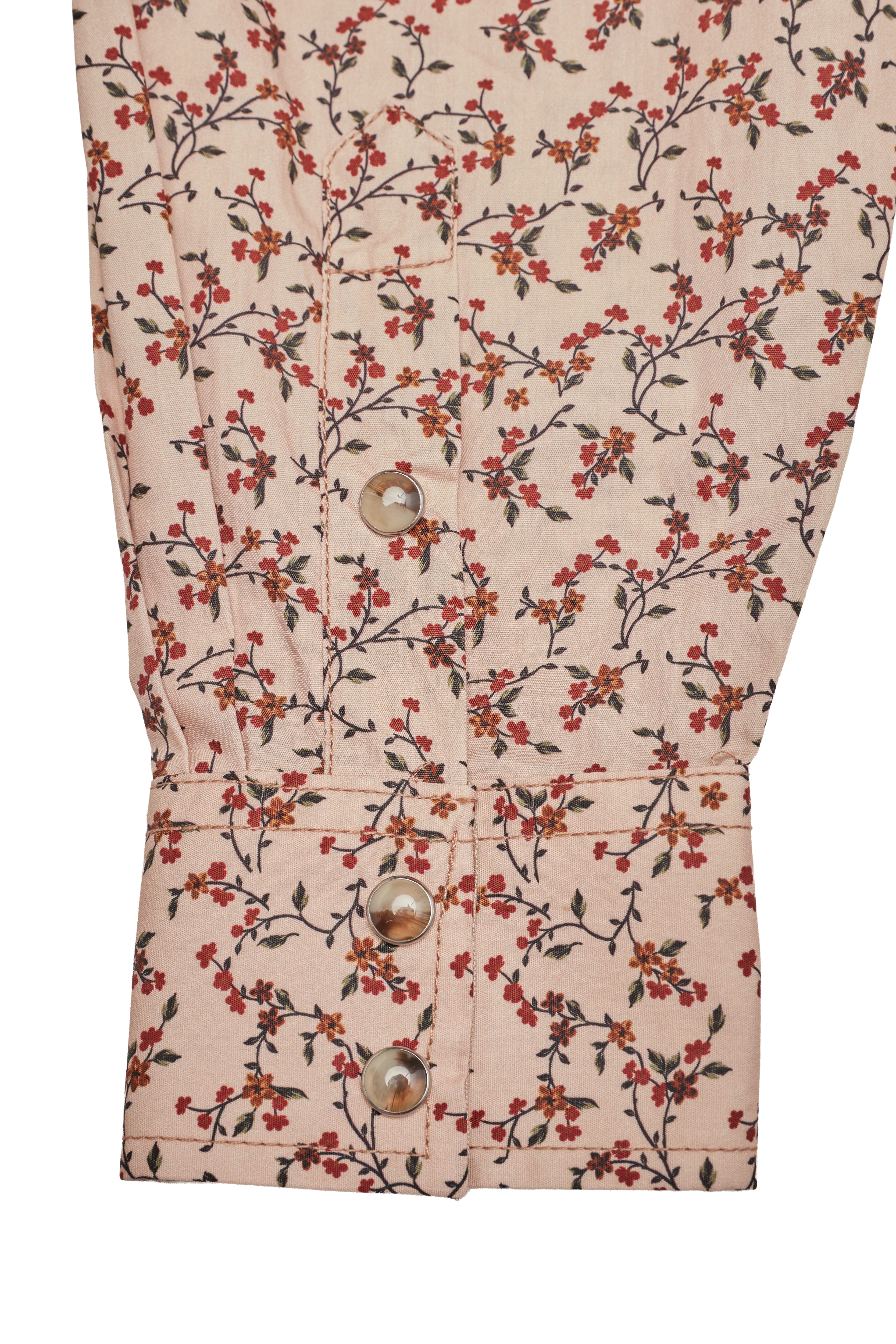Men's Western Pearl Snap Print Shirt-PS100L-1122