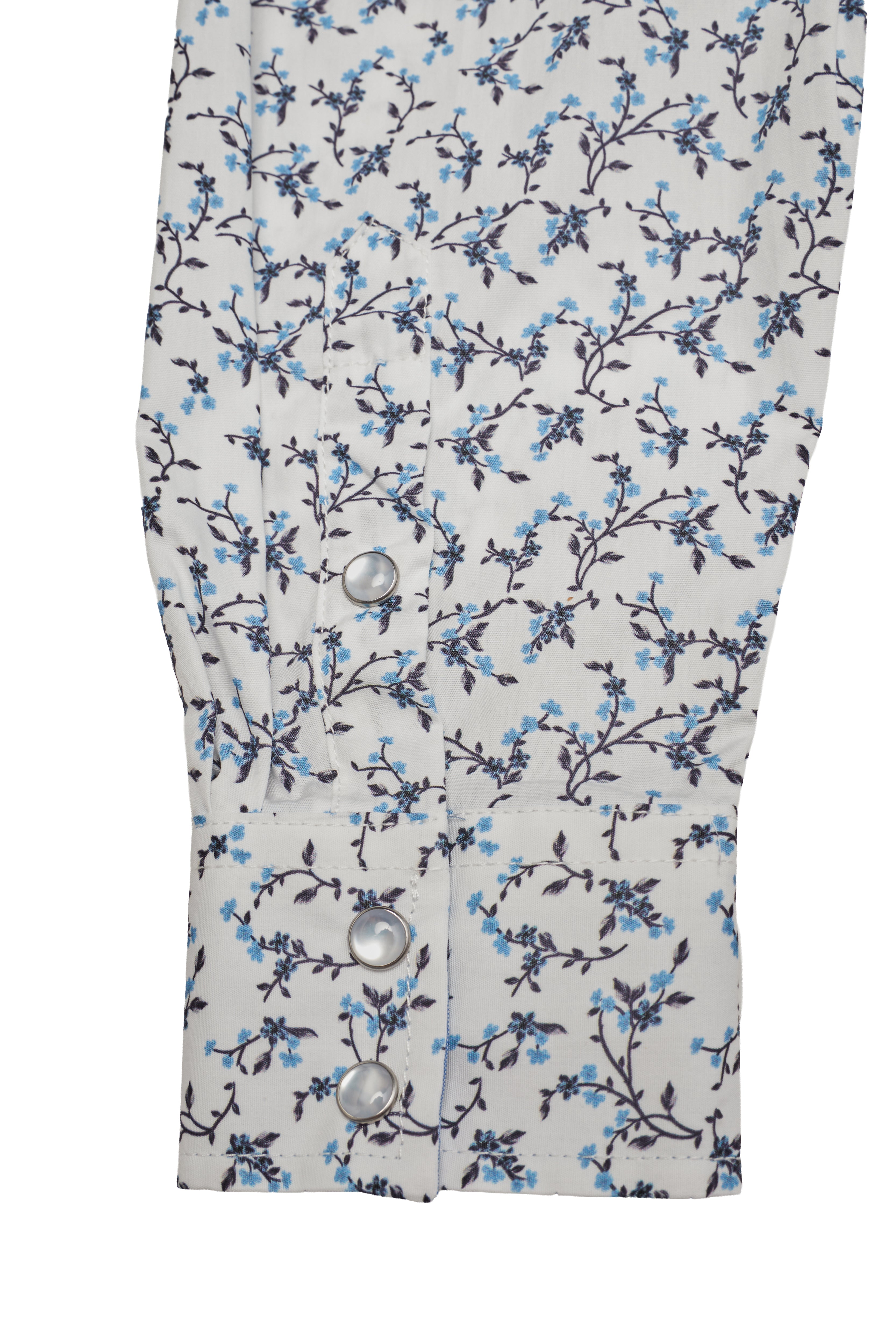 Men's Western Pearl Snap Print Shirt-PS100L-1123