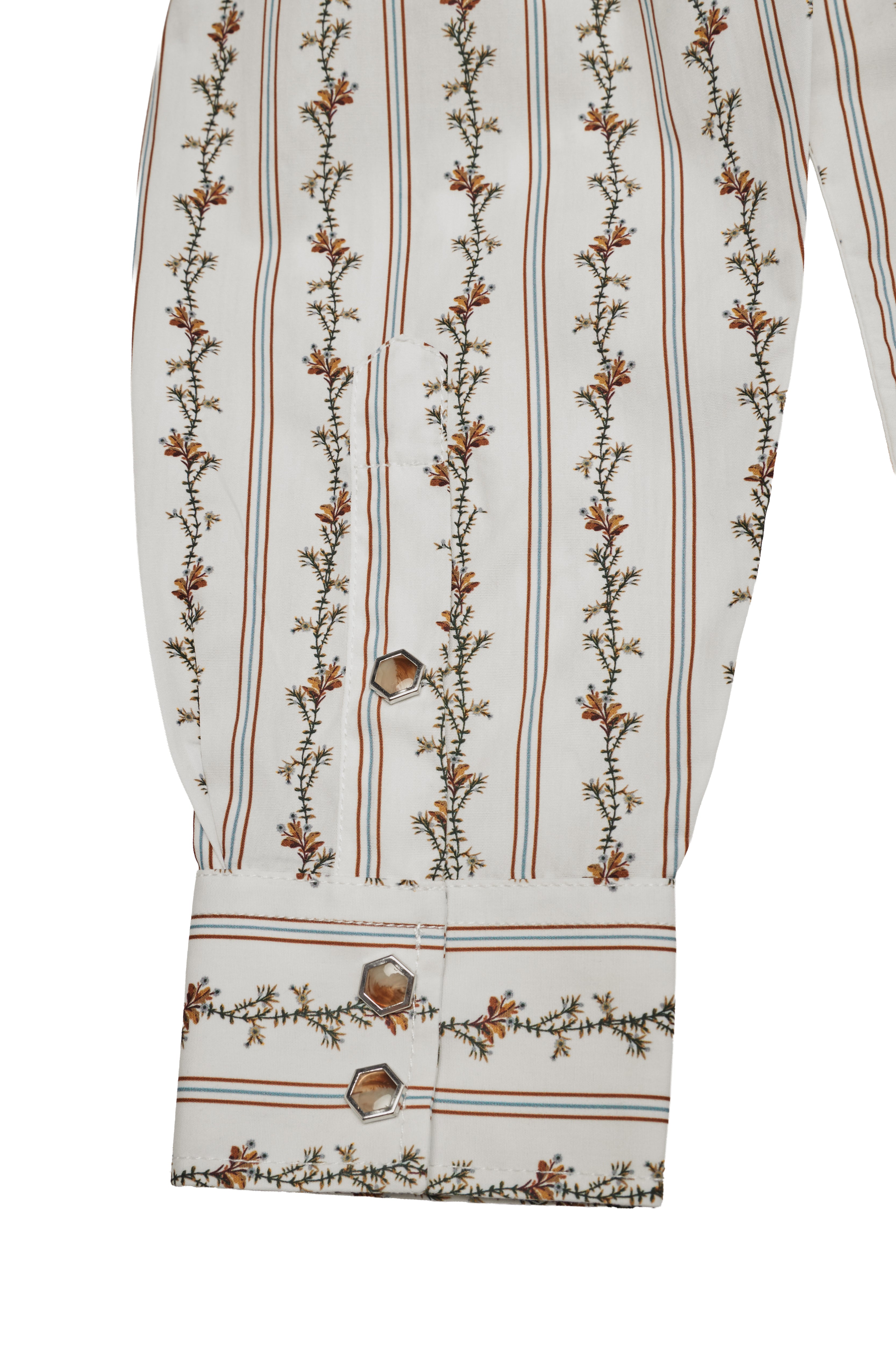 Men's Western Pearl Snap Print Shirt-PS100L-1131