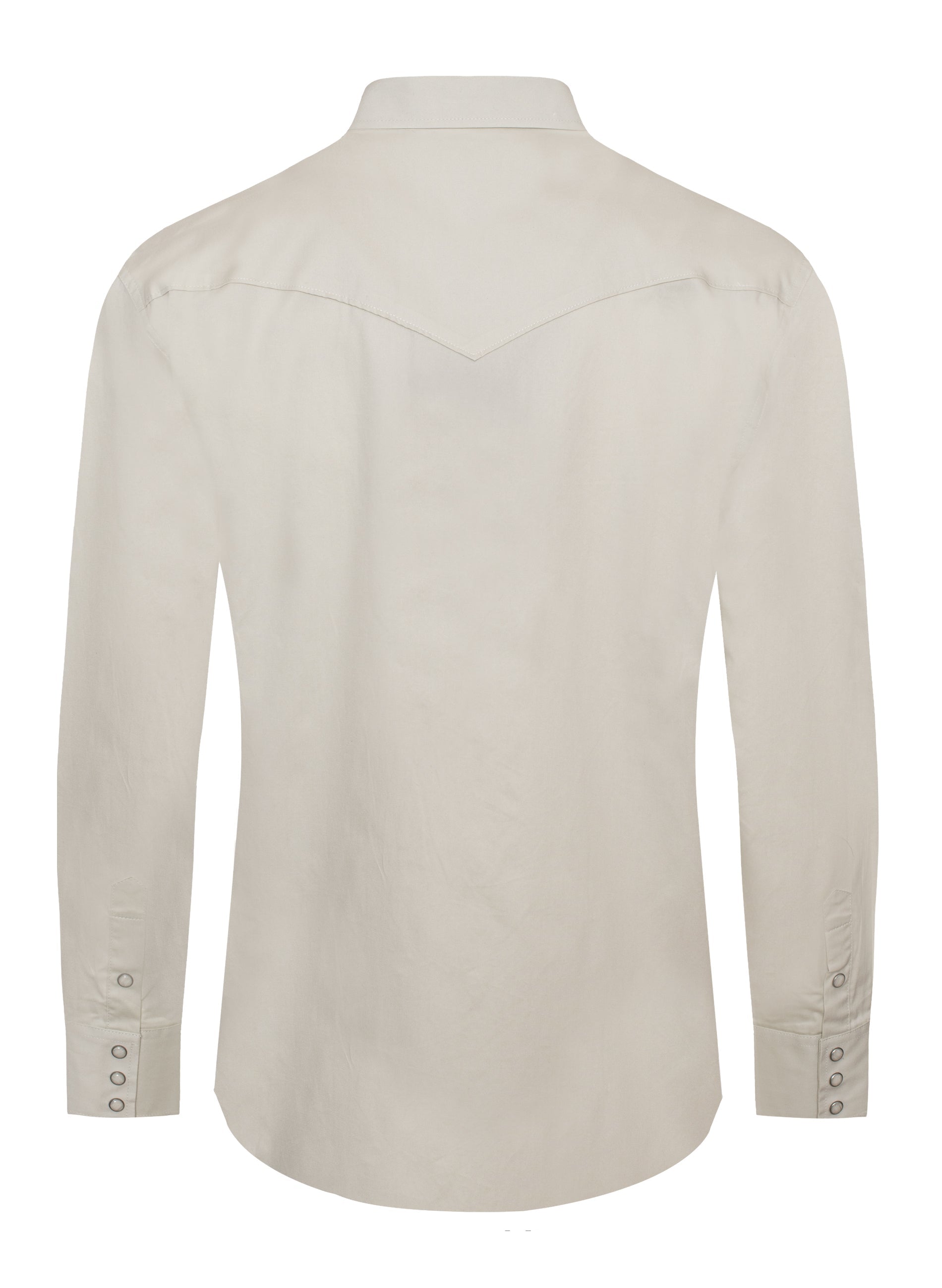 Men's Western Solid Twill Shirt-AC108L-IVORY