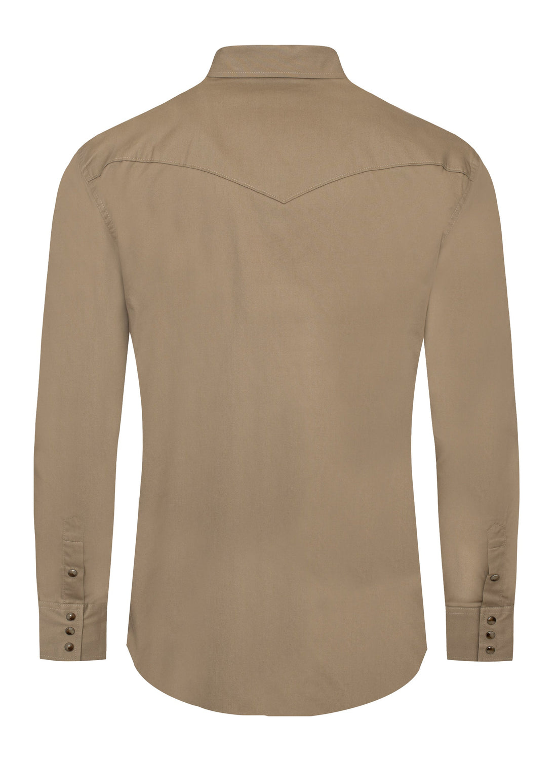 Men's Western Solid Twill Shirt-AC108L-KHAKI