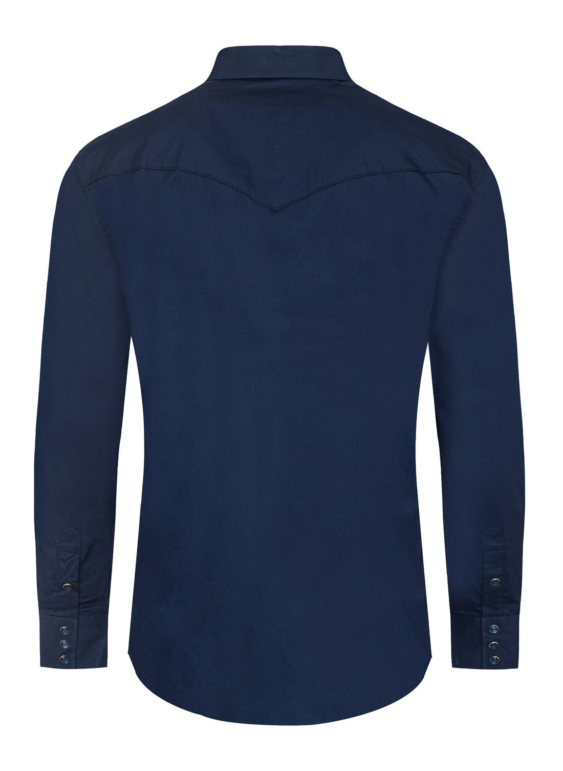 Men's Western Solid Twill Shirt-AC108L-NAVY