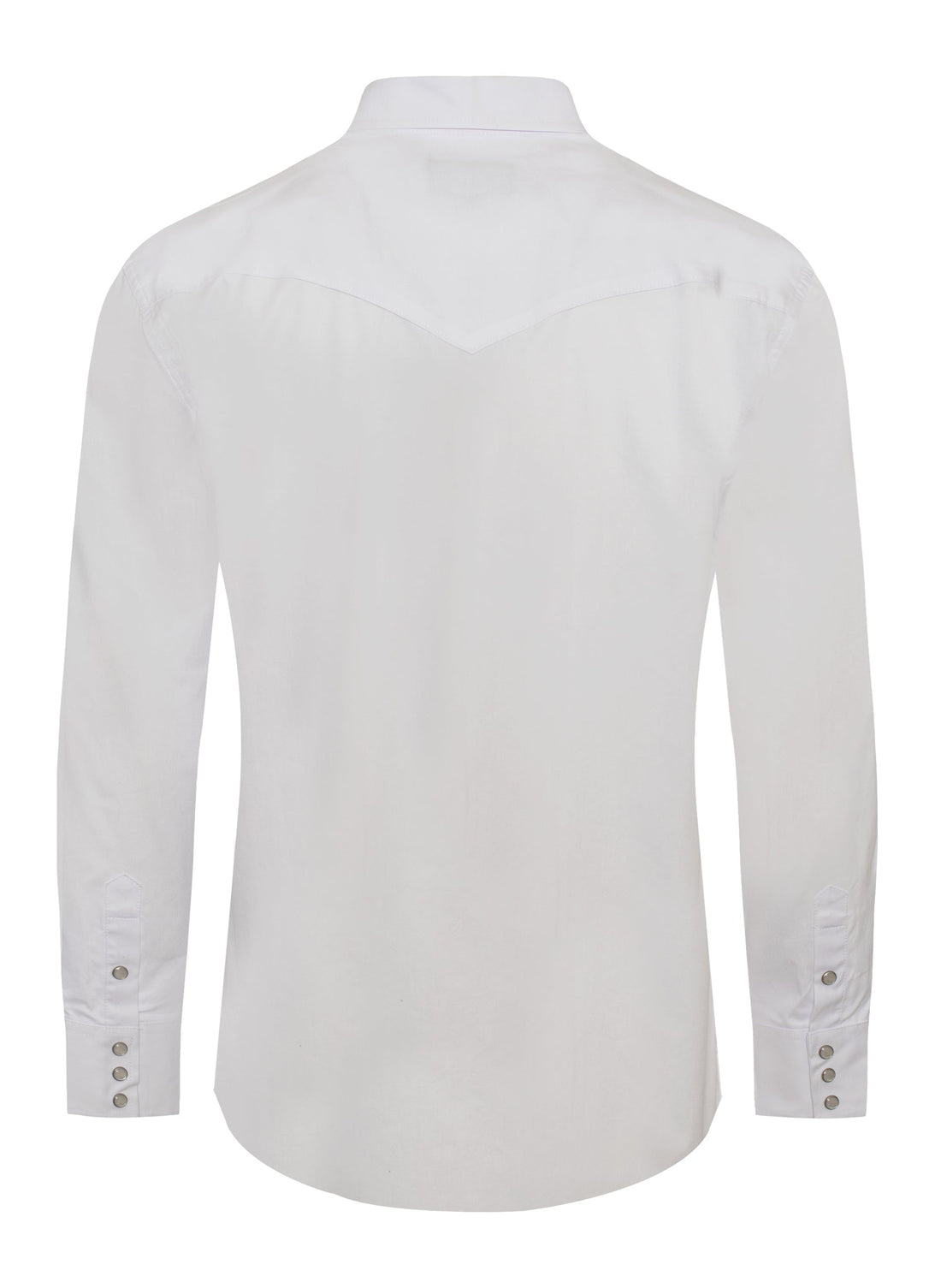 Men's Western Solid Twill Shirt-AC108L-WHITE