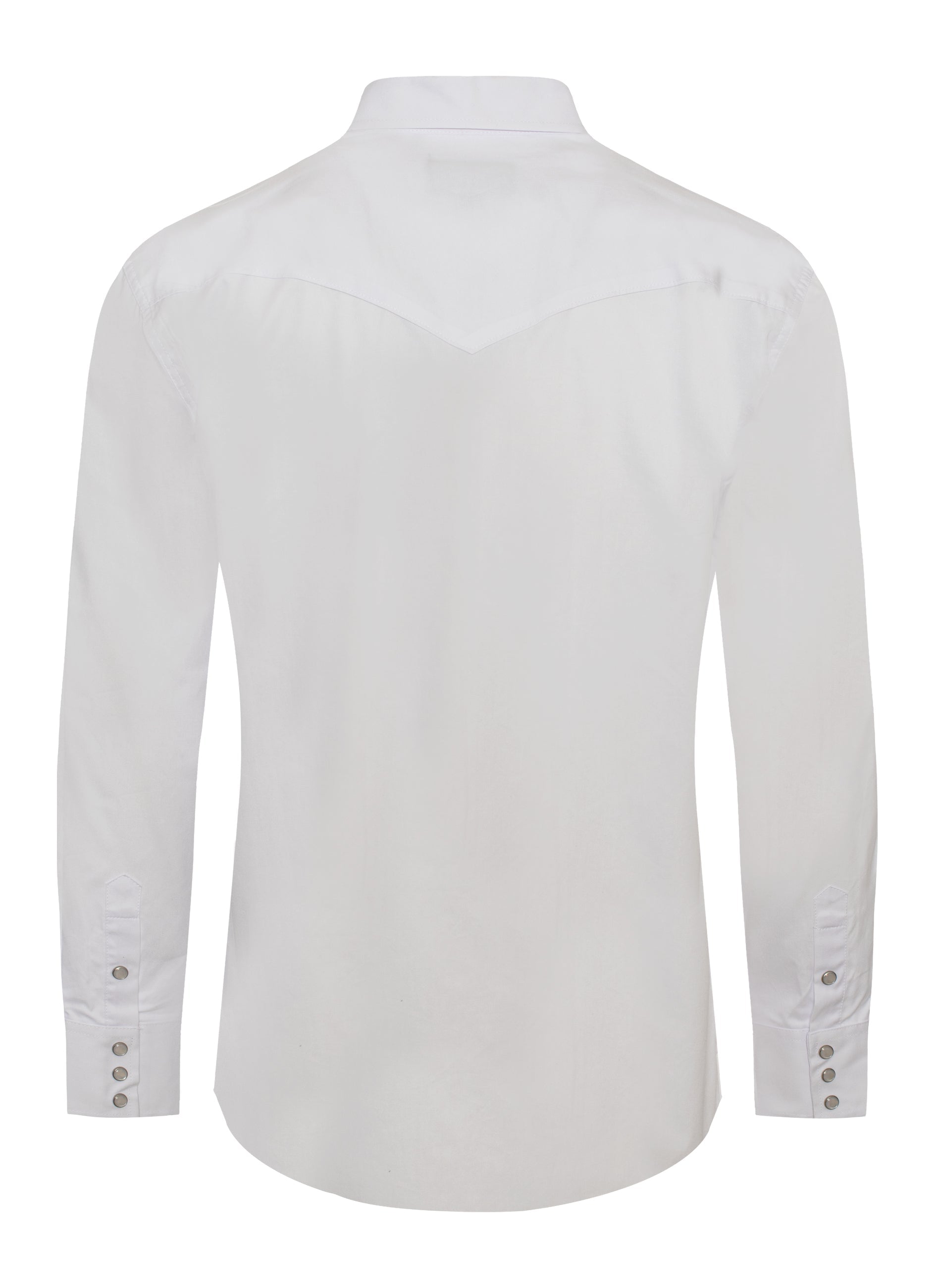 Men's Western Solid Twill Shirt-AC108L-WHITE