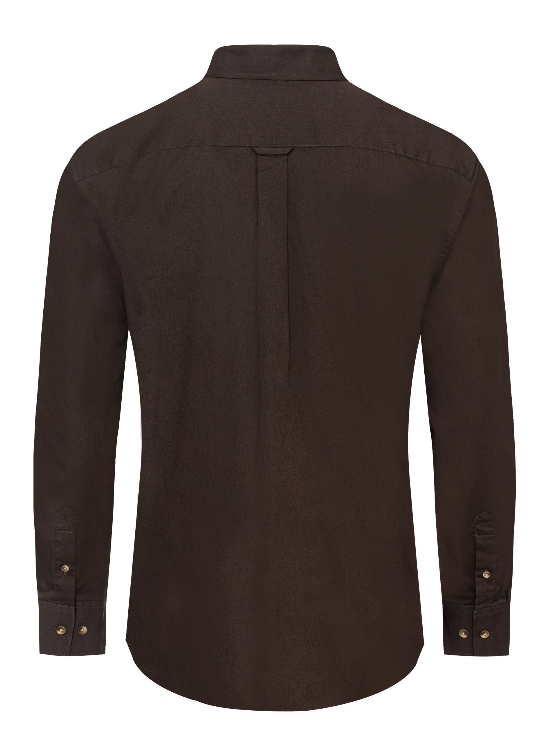 Men’s Solid Western 100% Cotton Twill Button Down Shirt-AC110L-BROWN