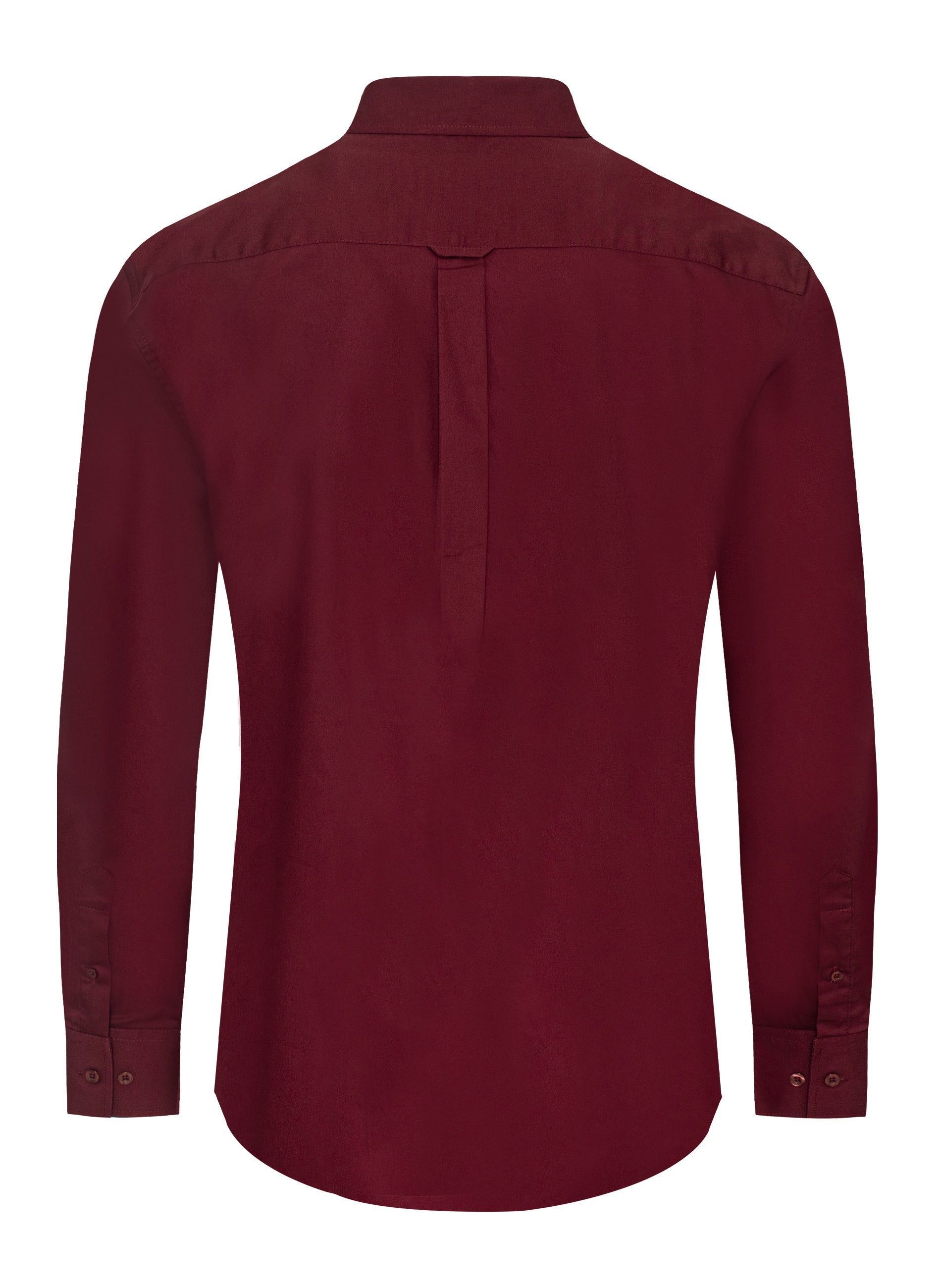 Men’s Solid Western 100% Cotton Twill Button Down Shirt-AC110L-BURGUNDY