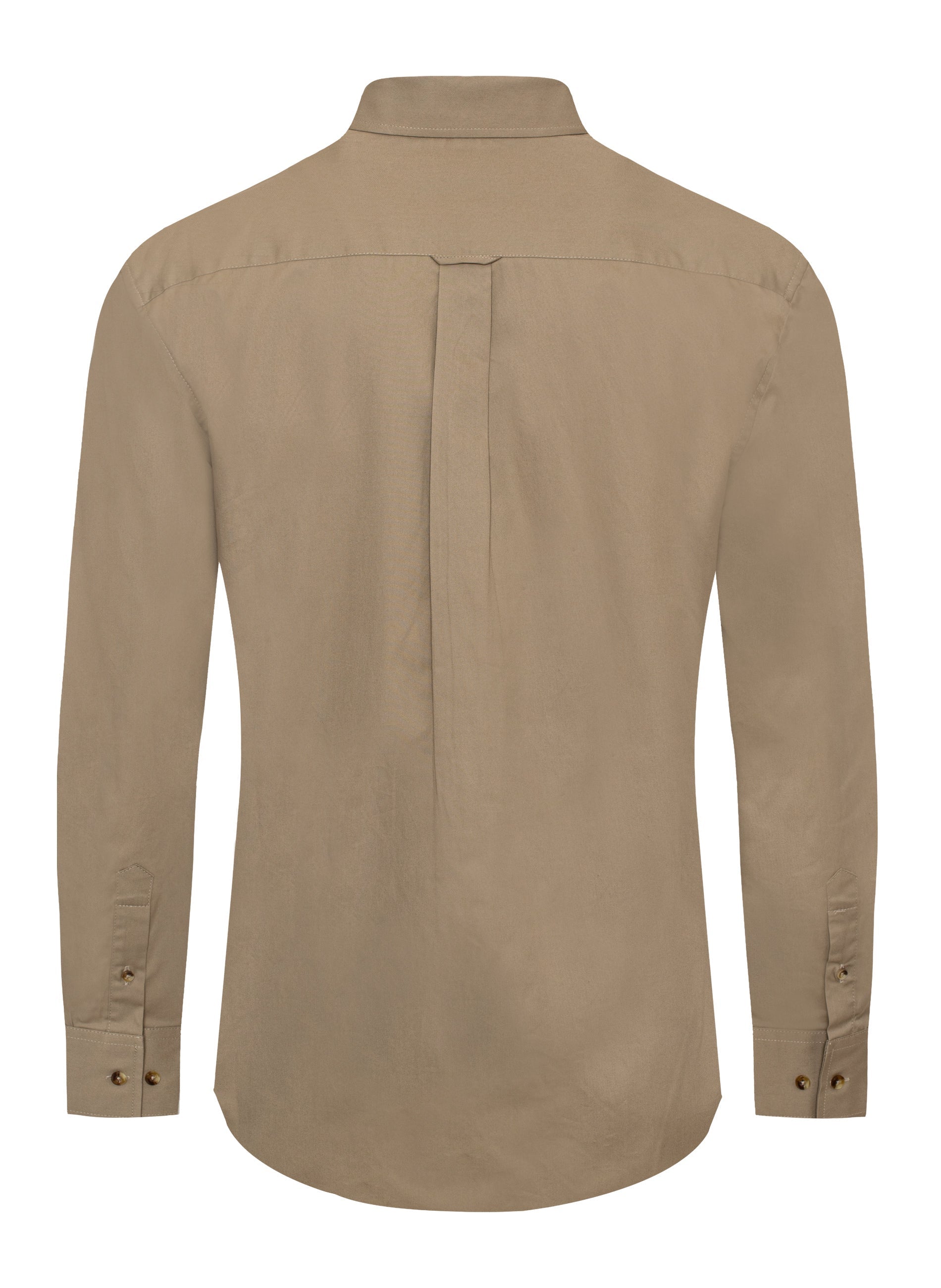 Men’s Solid Western 100% Cotton Twill Button Down Shirt-AC110L-KHAKI